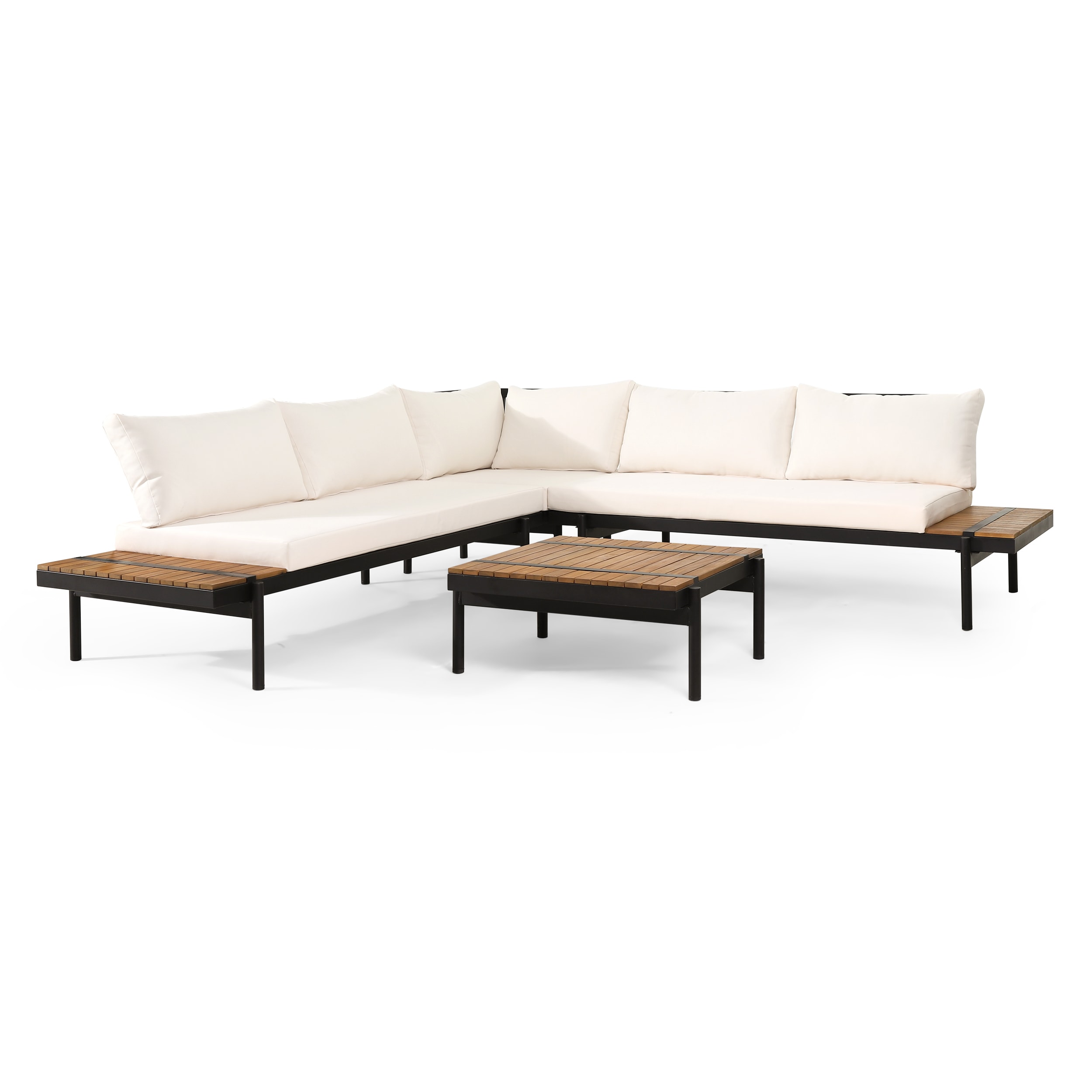 Best Selling Home Decor 314762 Cody 4 -Piece Patio Conversation Set with Off-white Cushions
