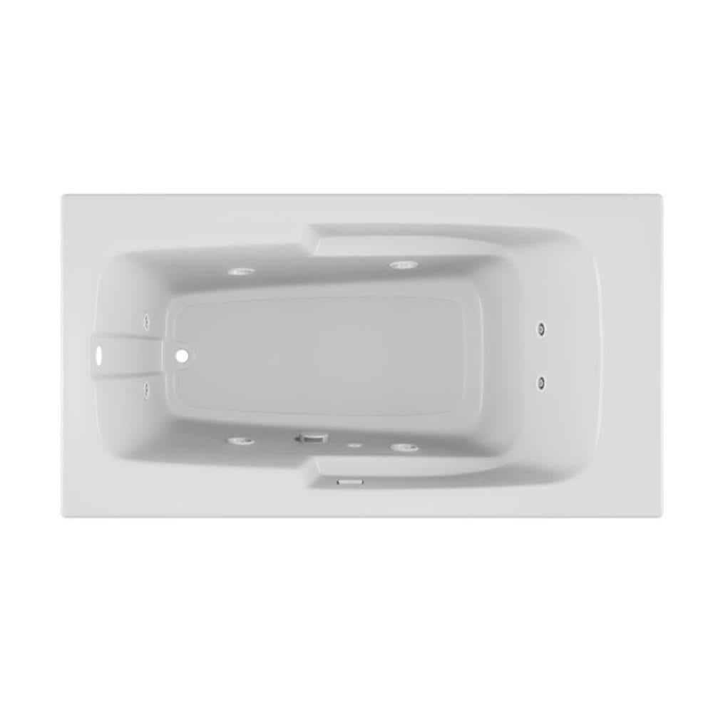 Jacuzzi CET6032WLR2CHW CETRA 32-in x 60-in White Acrylic Drop-In Whirlpool Tub (Left Drain)