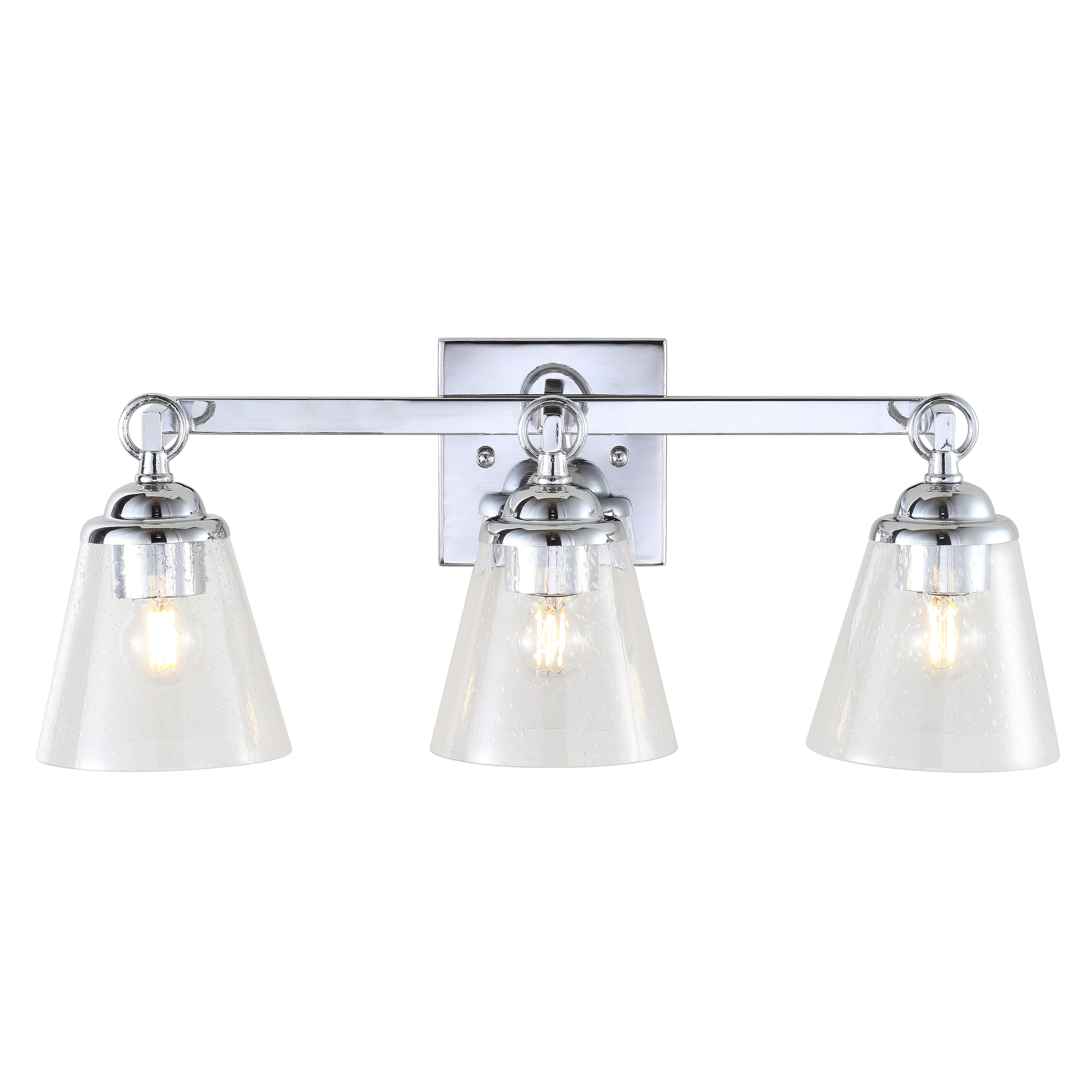 Marion 21" Polished Chrome 3-Light Vanity Sconce with Clear Glass