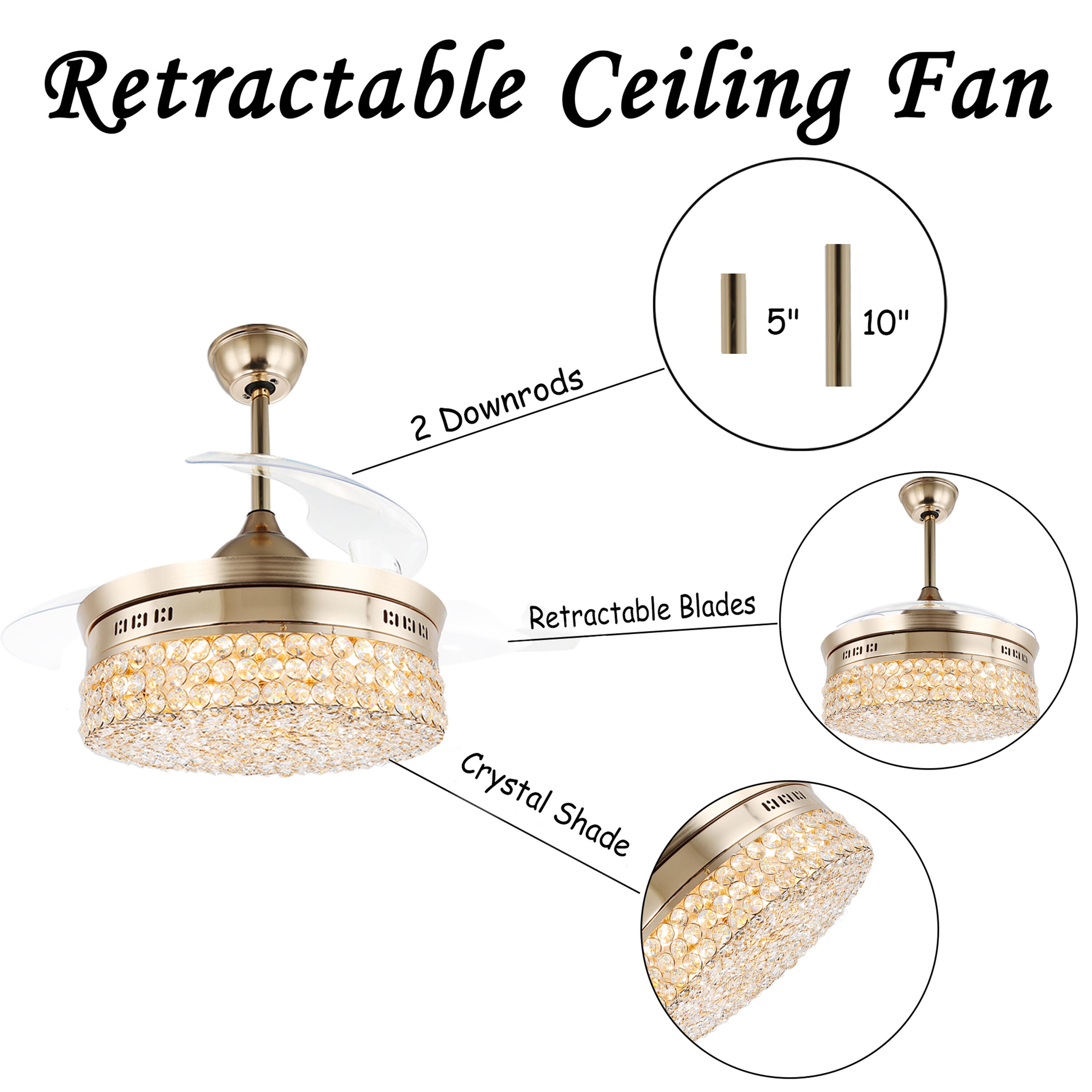 Oaks Decor BD4202-G Ceiling-Fans - View #5