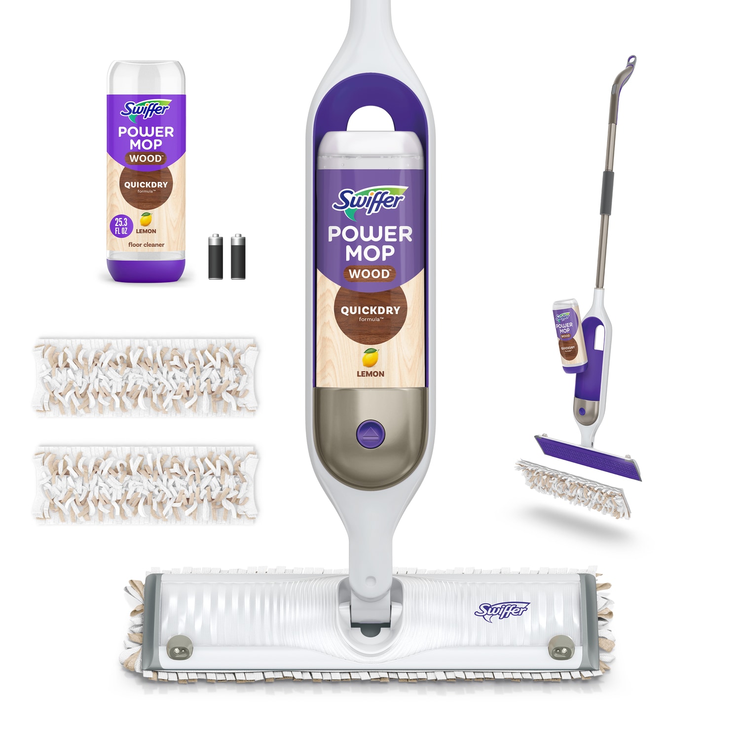 Swiffer WetJet Hardwood and Floor Spray Mop Cleaner Starter Kit, Includes:  1 Power Mop, 10 Pads, Cleaning Solution, Batteries