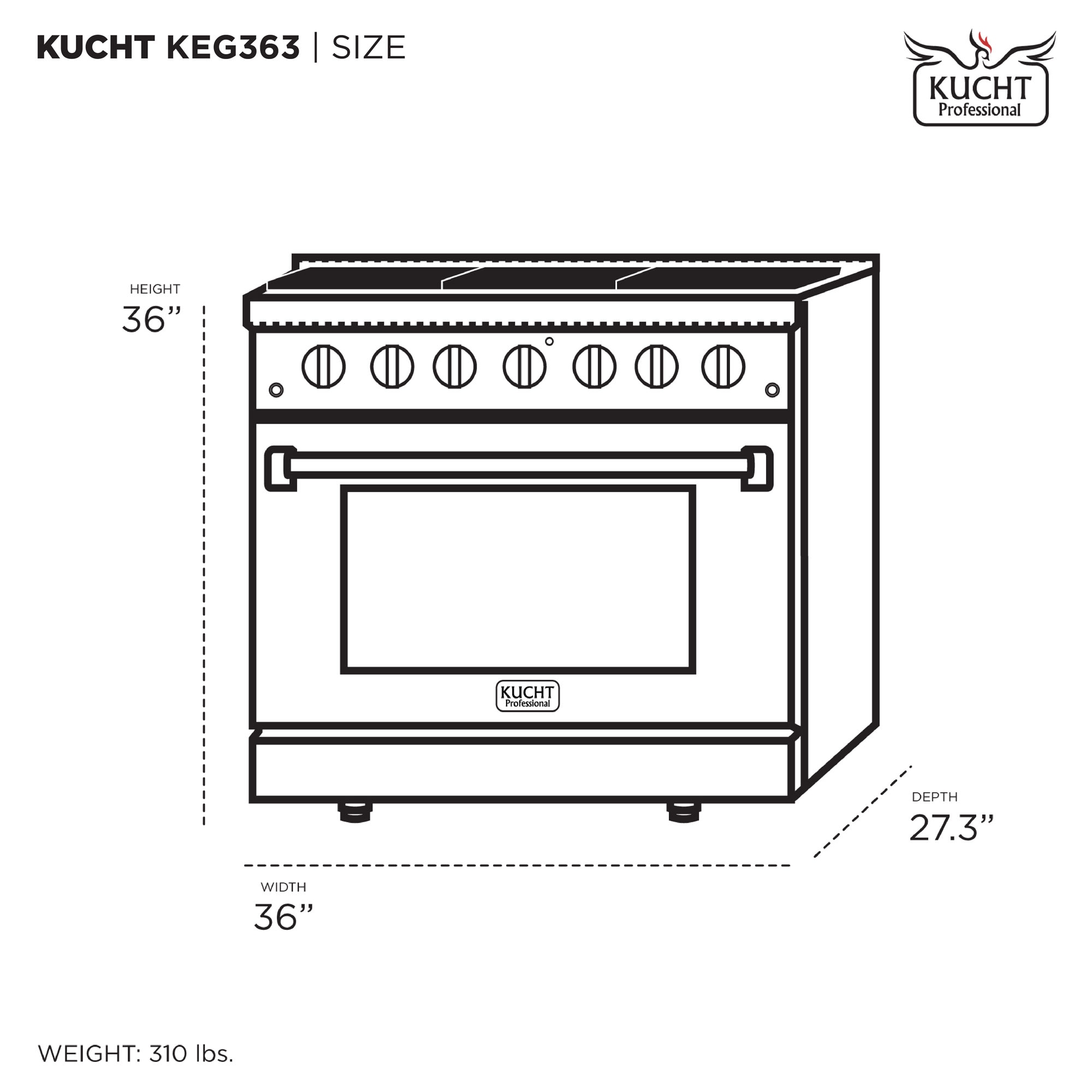 Kucht KEG363/LP Freestanding-Gas-Ranges - View #16