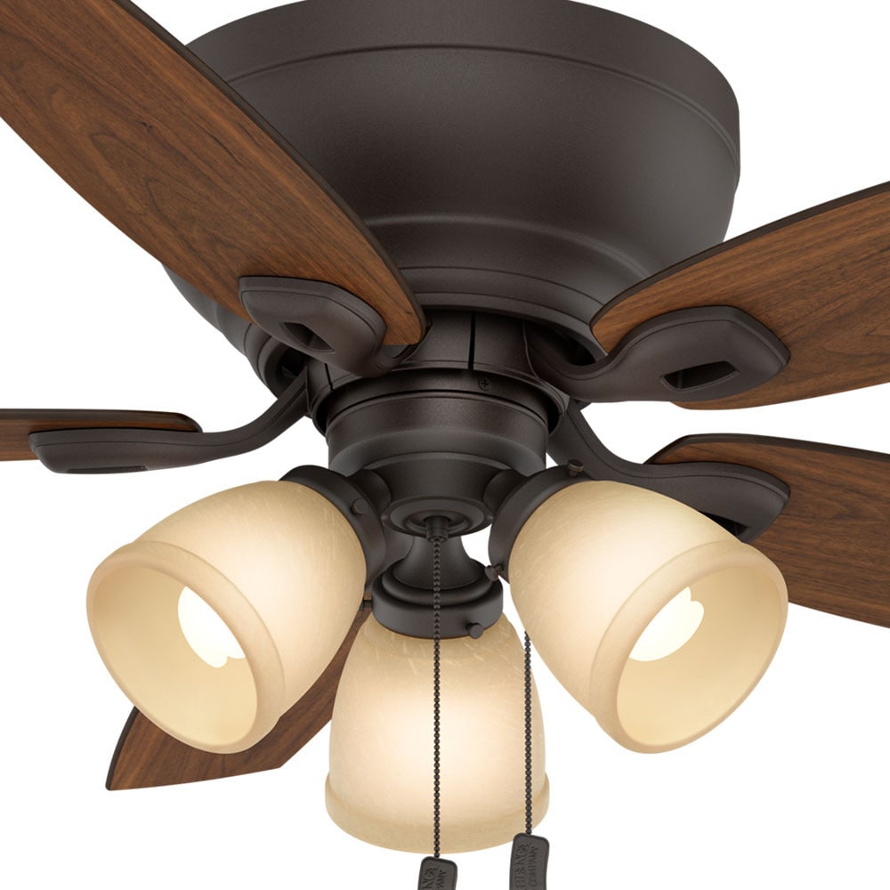 Maiden Bronze 44" Low Profile Ceiling Fan with Lighting