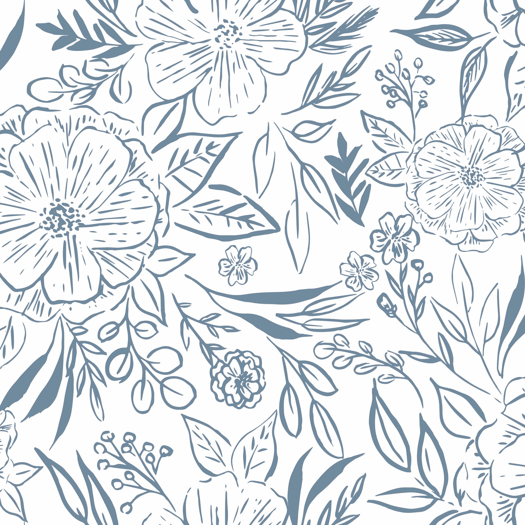 RoomMates RMK12361PLW 30.8-Sq. Feet Blue Vinyl Ivy/Vines Self-adhesive Peel and Stick Wallpaper