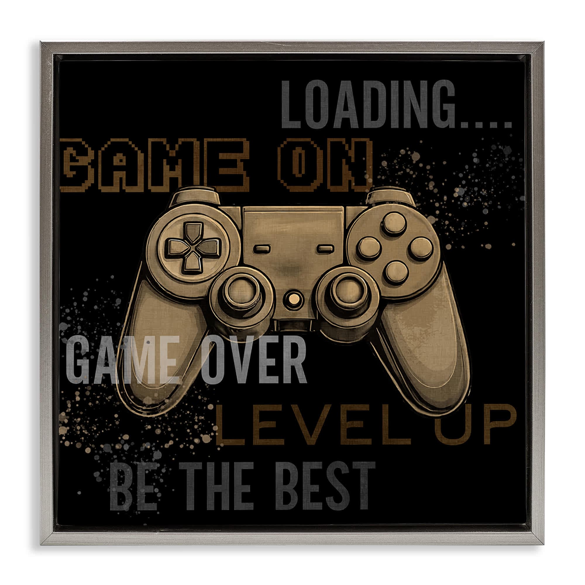 Stupell Industries BS-063-FFL-24X24 Gamer Controls Phrases Floating Frame design by Kim Allen
