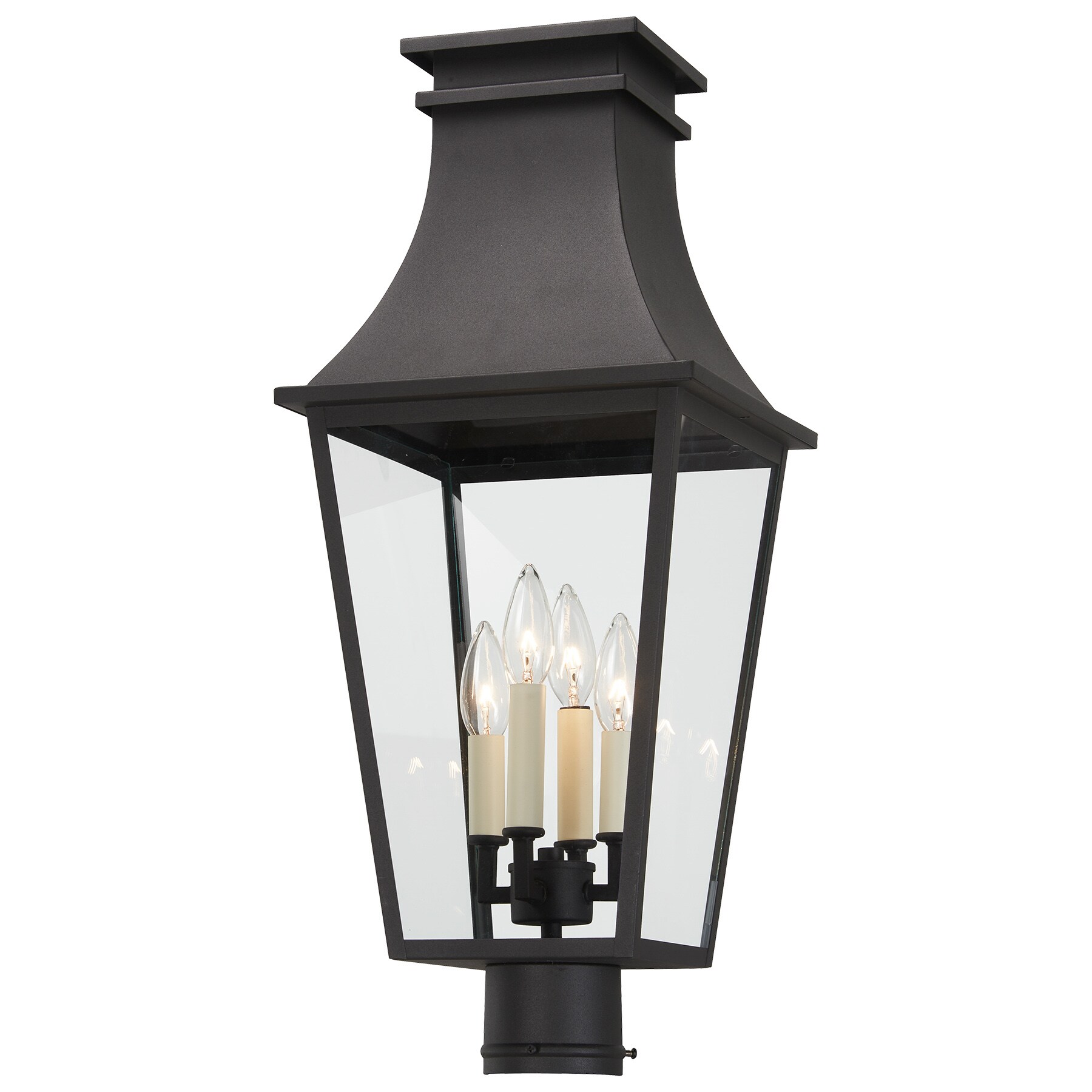 The Great Outdoors Gloucester 4-Light 24.875-in H Matte Black Outdoor ...