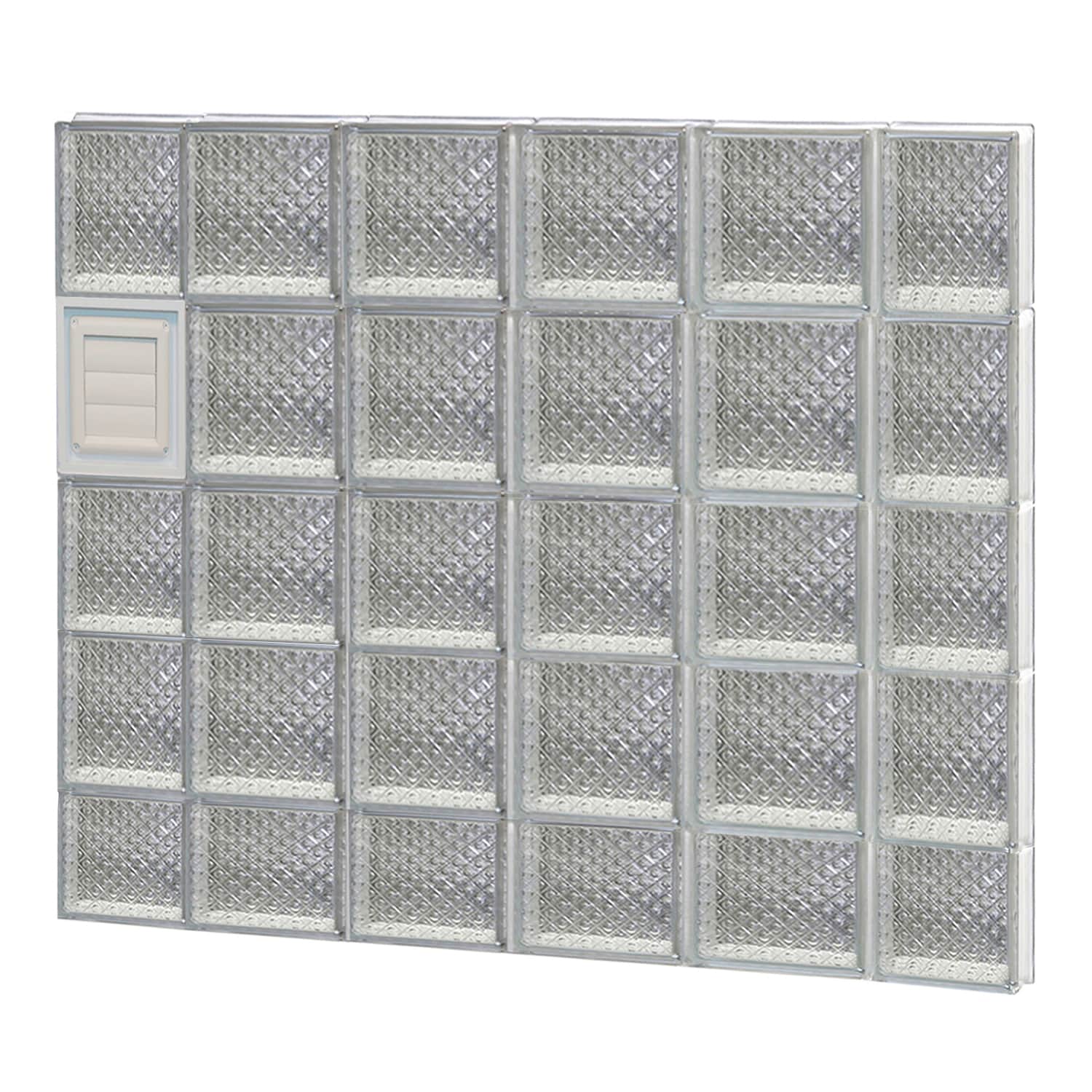 REDI2SET D4438DP Diamond Glass 42-1/2-in x 36-3/4-in Frameless Replacement Dryer vent Glass Block Window