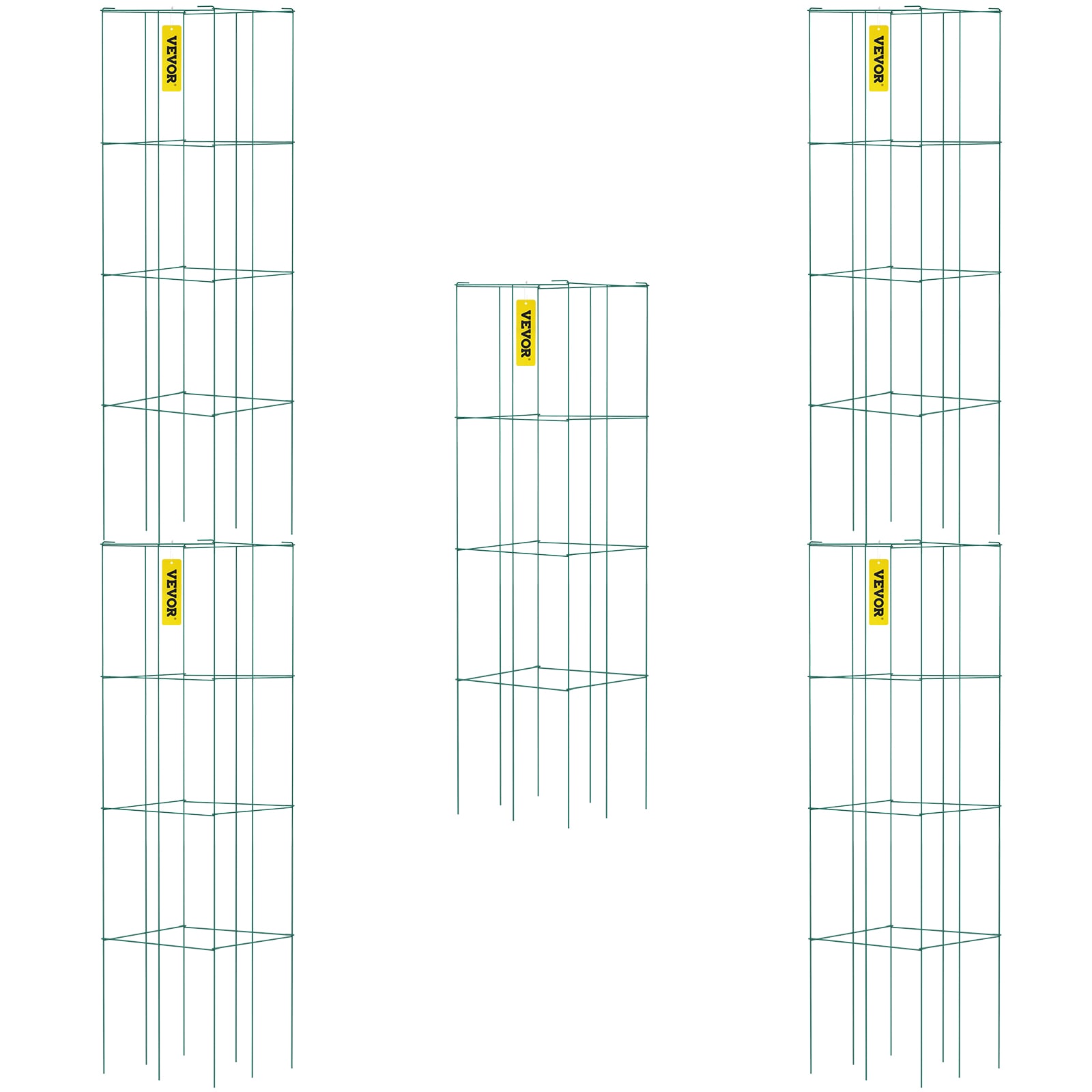 VEVOR FXKZDFQZZ1246RX5PV0 46-Inches Galvanized steel wire Square Tomato Cage