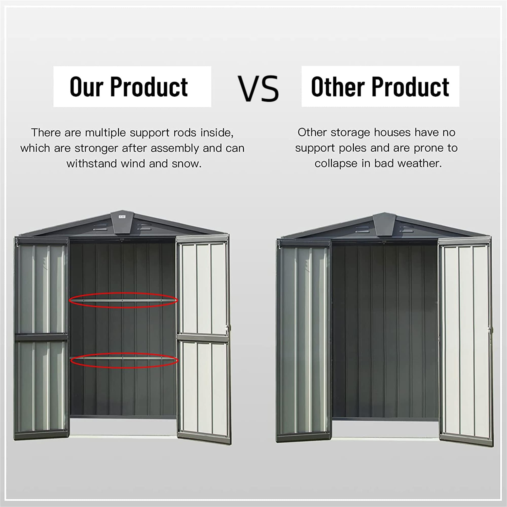 WELLFOR TWSG042-BK Metal-Storage-Buildings-Sheds - View #8
