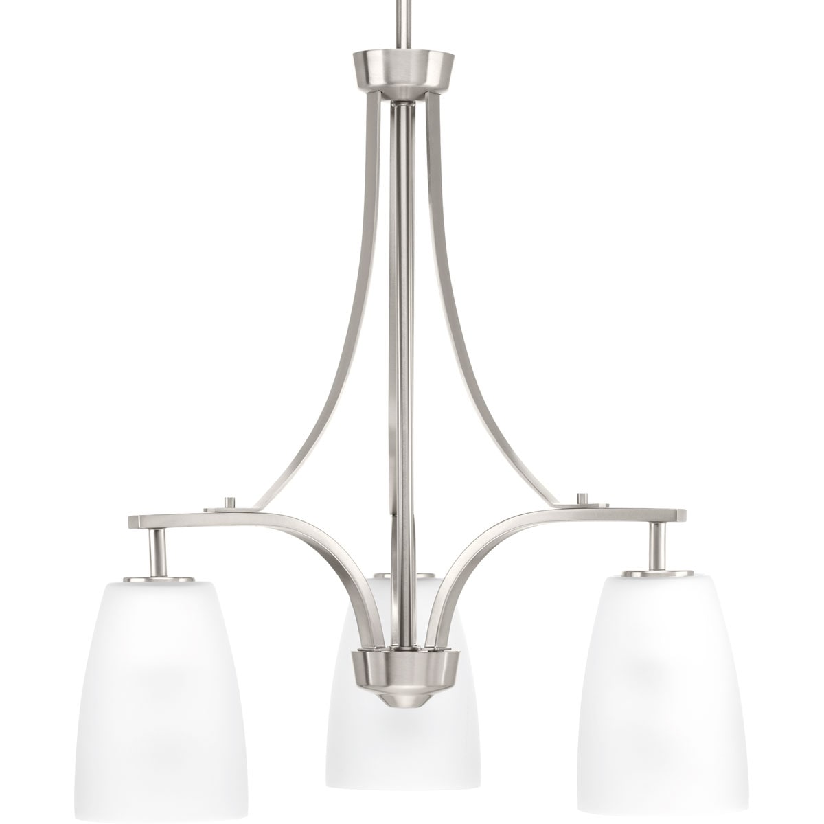Progress Lighting P400042-009 Leap 3 -Light Brushed Nickel Traditional For Use in Bedrooms, Dining Rooms, Foyers, Kitchens, Living Rooms Chandelier