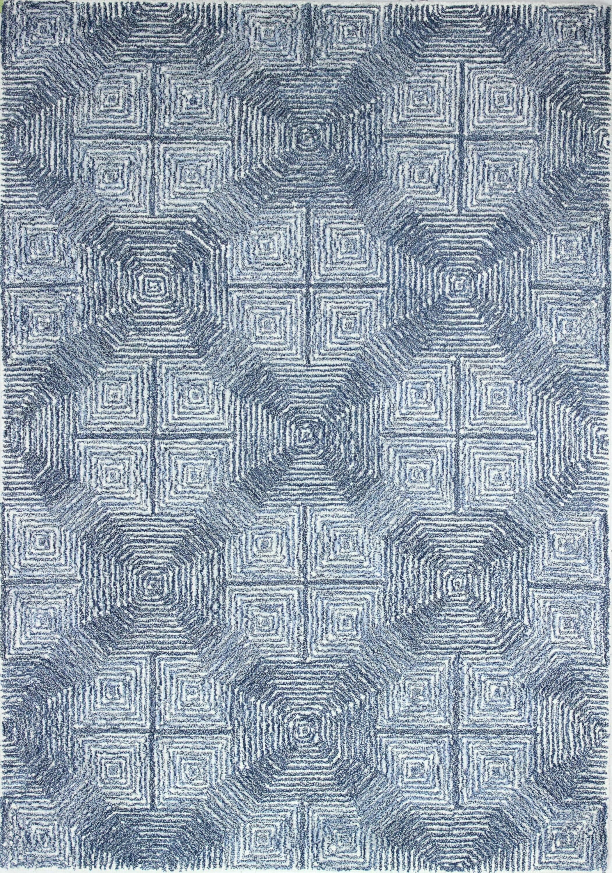 Bashian 649652299334 5 X 8 (ft) Wool Azure Indoor Geometric Moroccan Area Rug