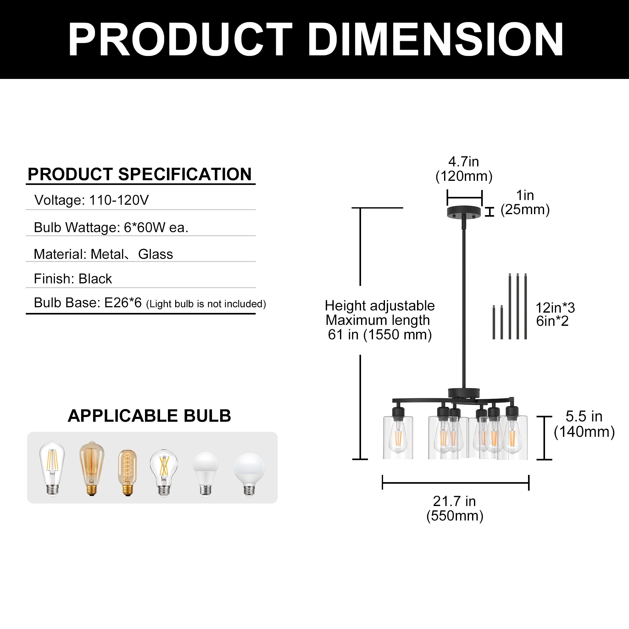 DORESshop LSC-QH-CX22301FFBK1 Pendant-Lights - View #4
