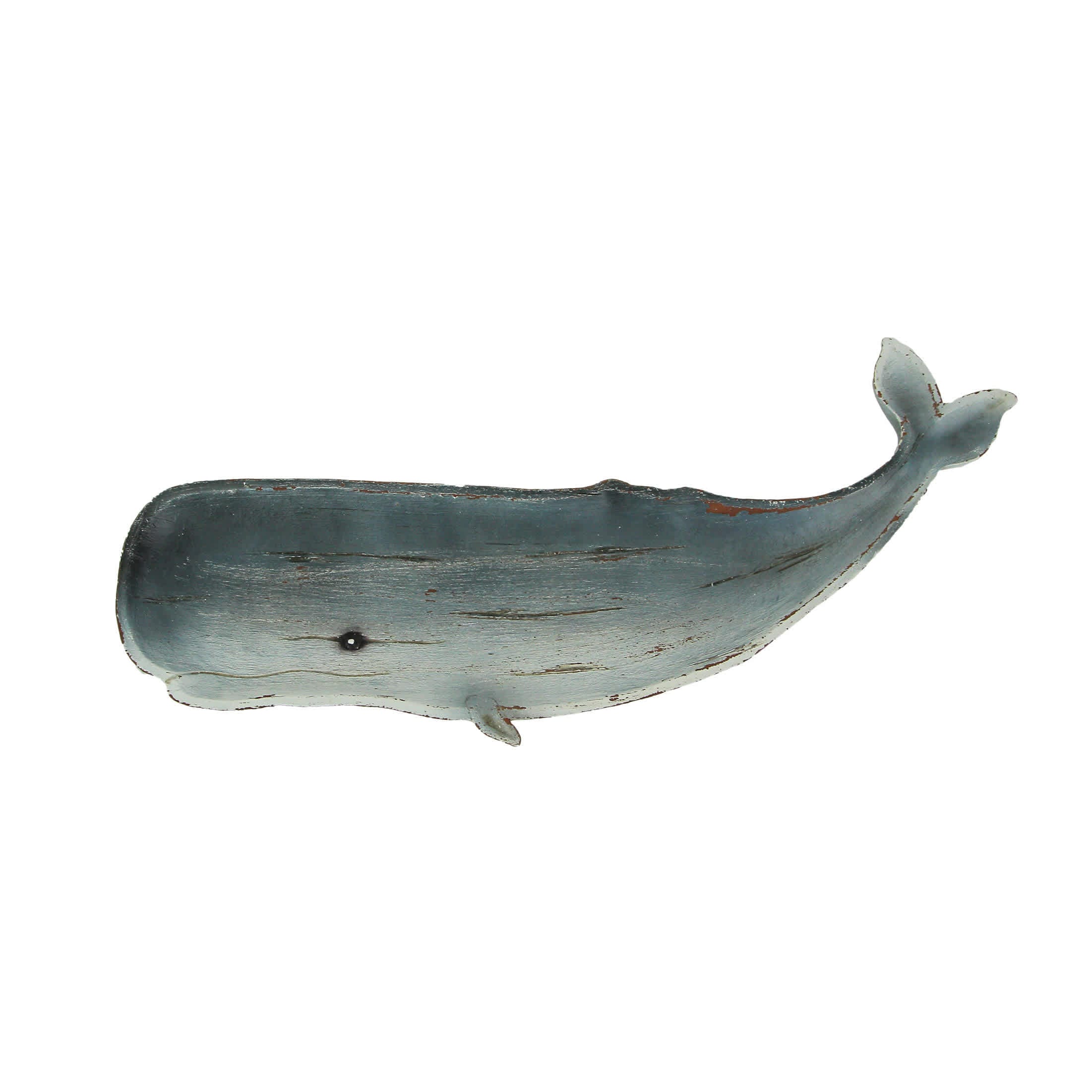 Chesapeake Bay JDY-72053 Hand Carved Wooden Blue Whale Platter Decorative Serving Tray 15 Inch