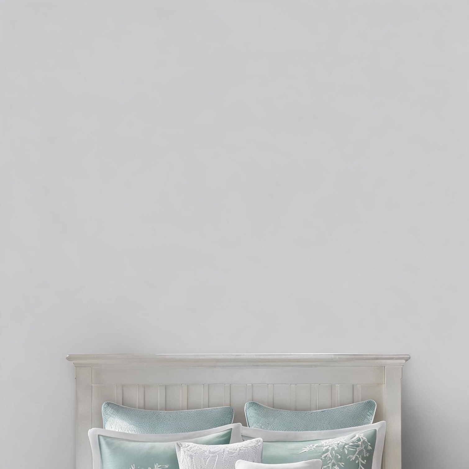 Naturefalls Cotton Jacquard Queen Comforter Set Aqua with Coral Embroidery Oversized Fill