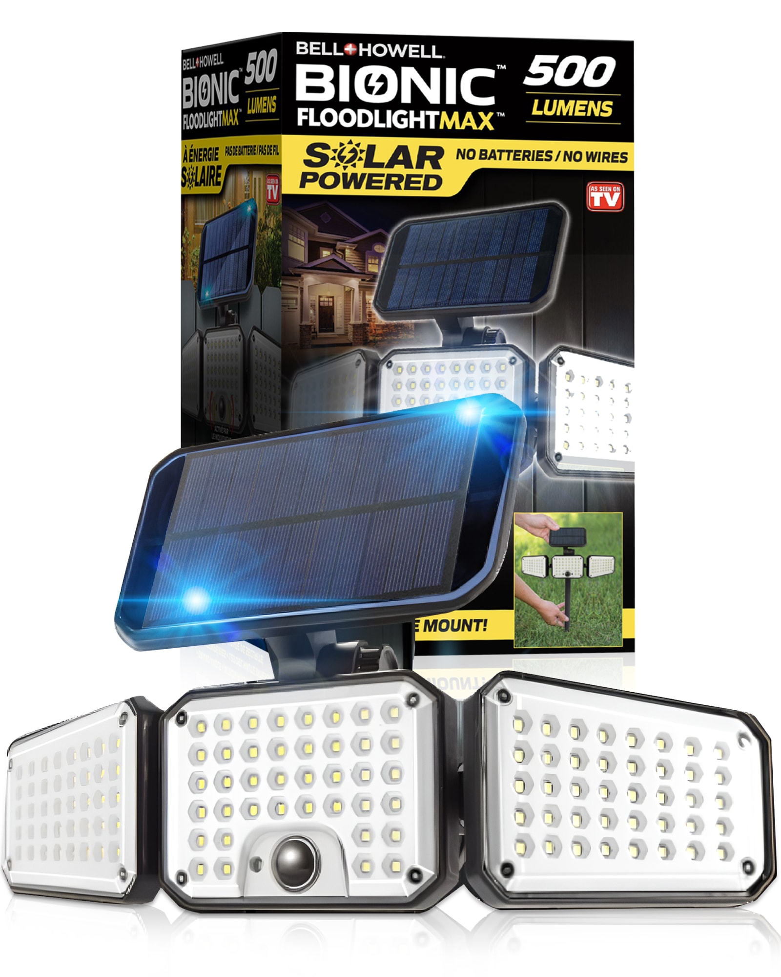 Control+Light Sensor+timer solar LED flood light