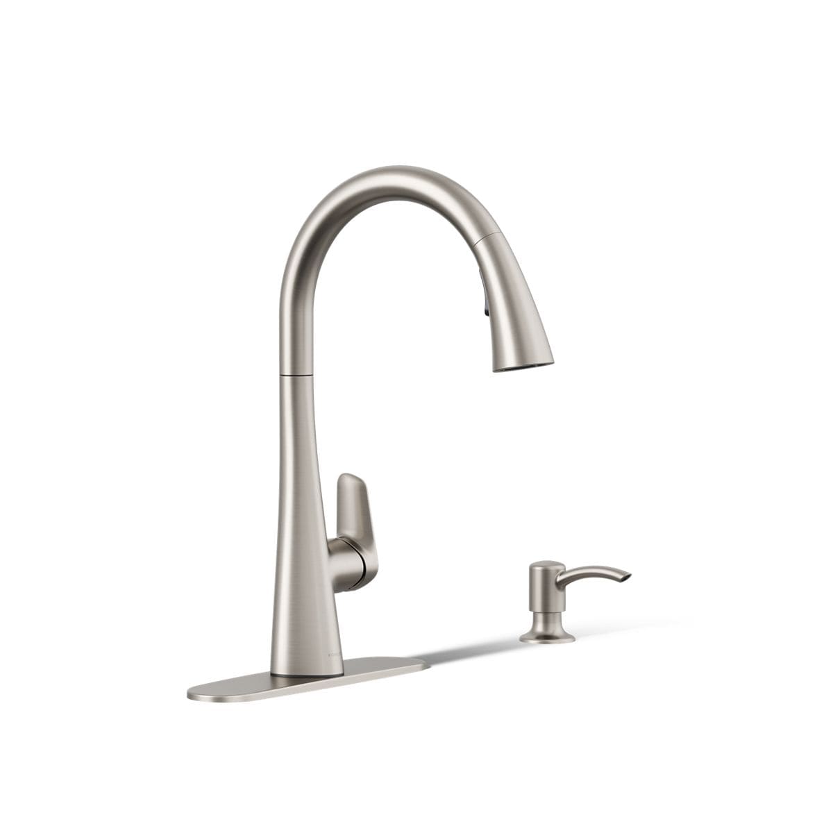 KOHLER R33444-SD-VS Anessia Vibrant Stainless Single Handle Deck-mount Pull-down Kitchen Faucet with Sprayer ( Deck Plate Included ) (Soap Dispenser Included)