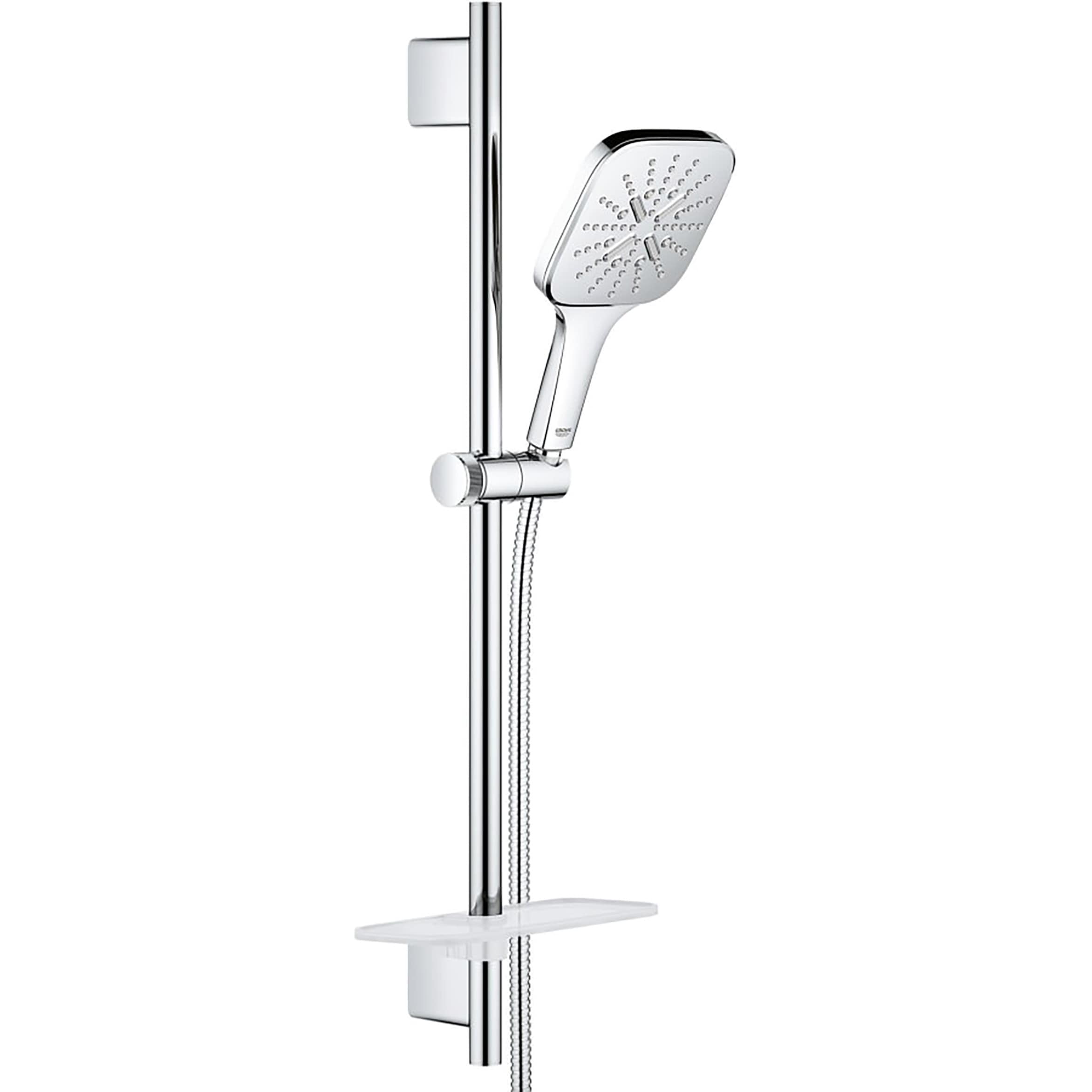 GROHE 26585000 Rainshower Starlight Chrome 1-handle Handheld 5.13-in Square Shower Faucet
