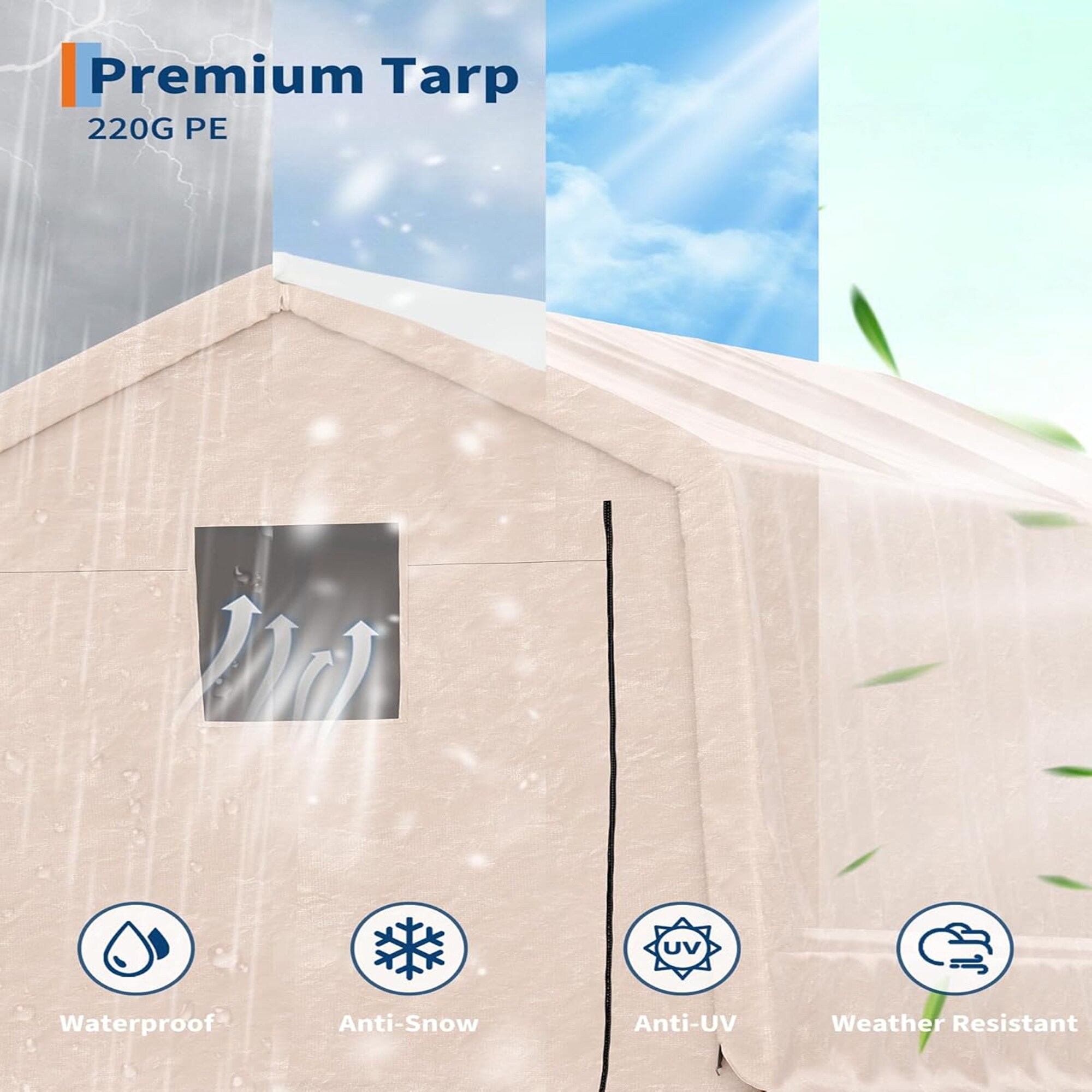 Qeetex LSHQQPPG-33ALUK9G Carport-Covers - View #3