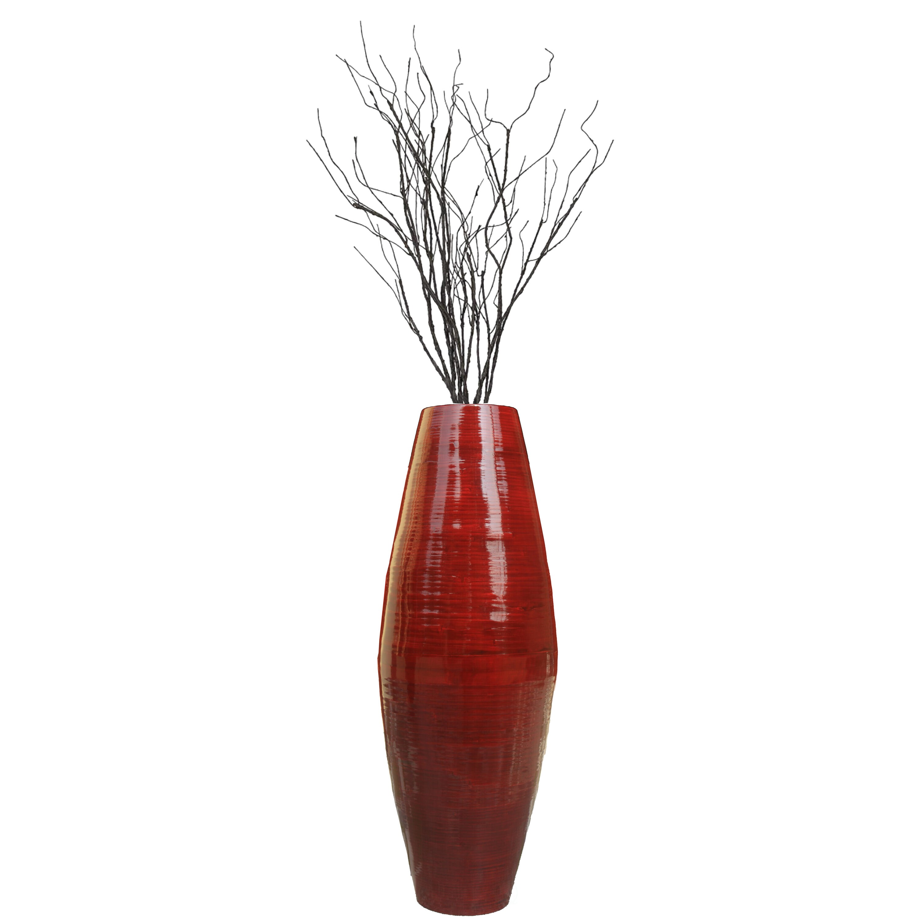 Uniquewise QI003245.R.L Red Wood Modern Vase