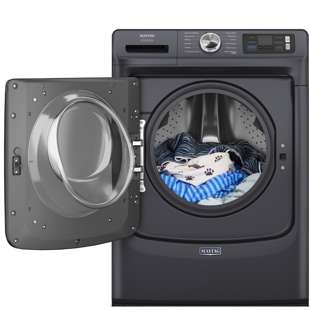Maytag 5-cu ft High Efficiency Stackable Front-Load Washer (Midnight Steel) ENERGY STAR