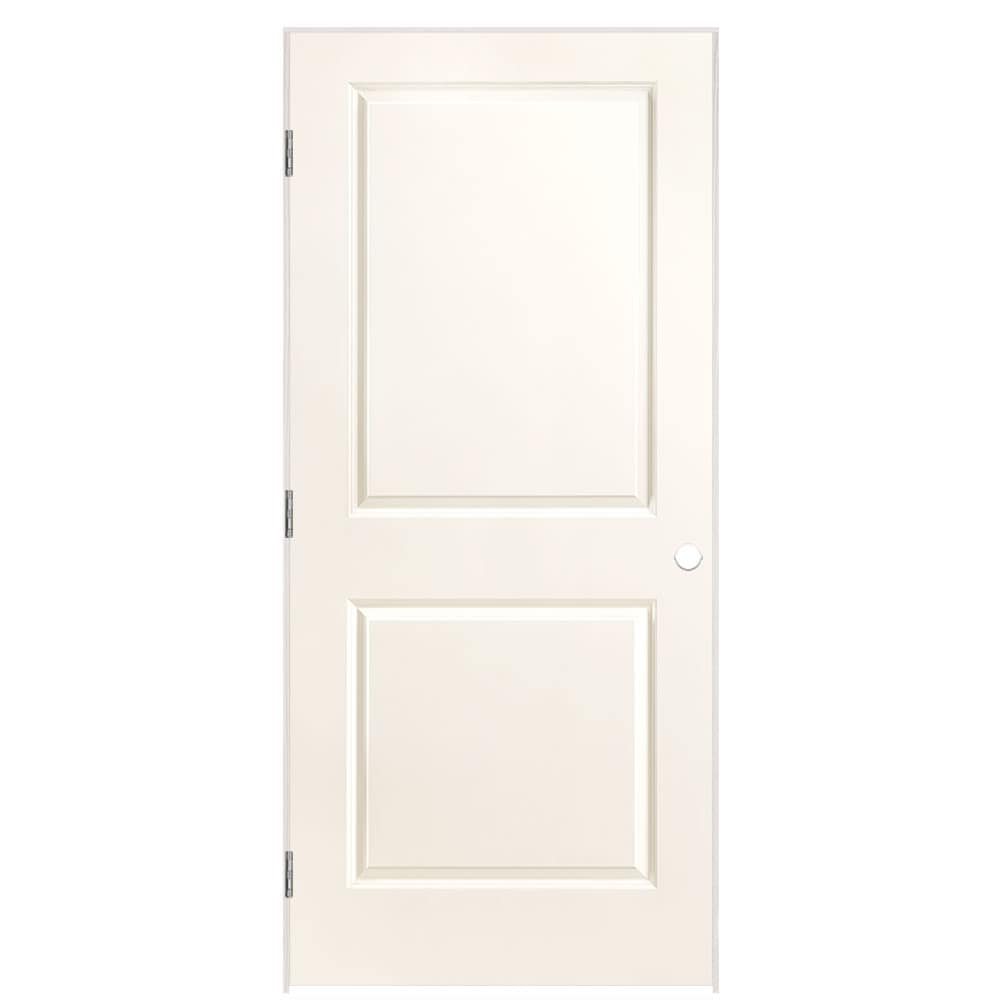Masonite 1316046 36-in x 80-in White Solid core 2-panel square Right hand Smooth Prefinished Molded composite Flat Jamb Single Prehung Interior Door