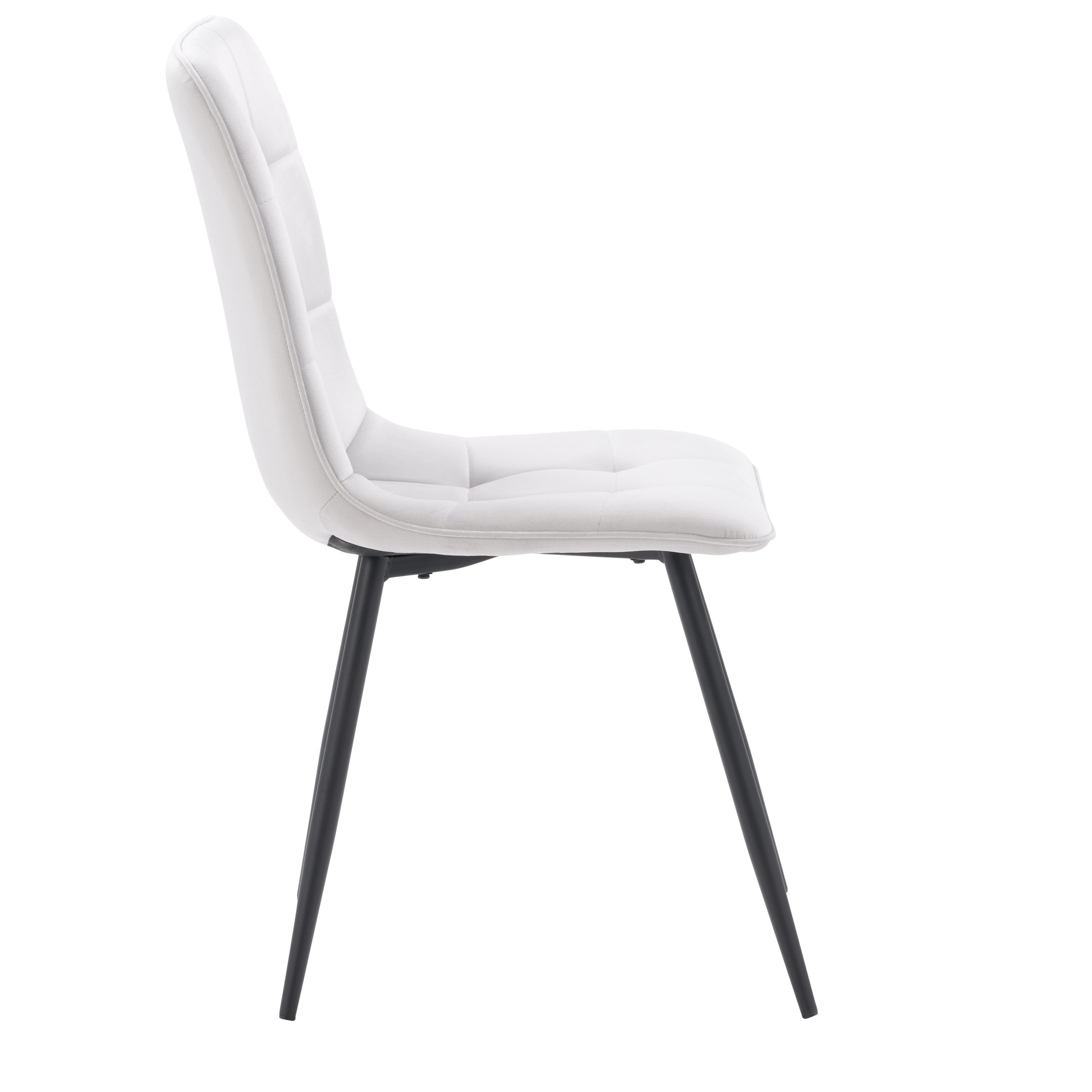 Nash Luxe Velvet Upholstered Side Chair with Black Metal Legs