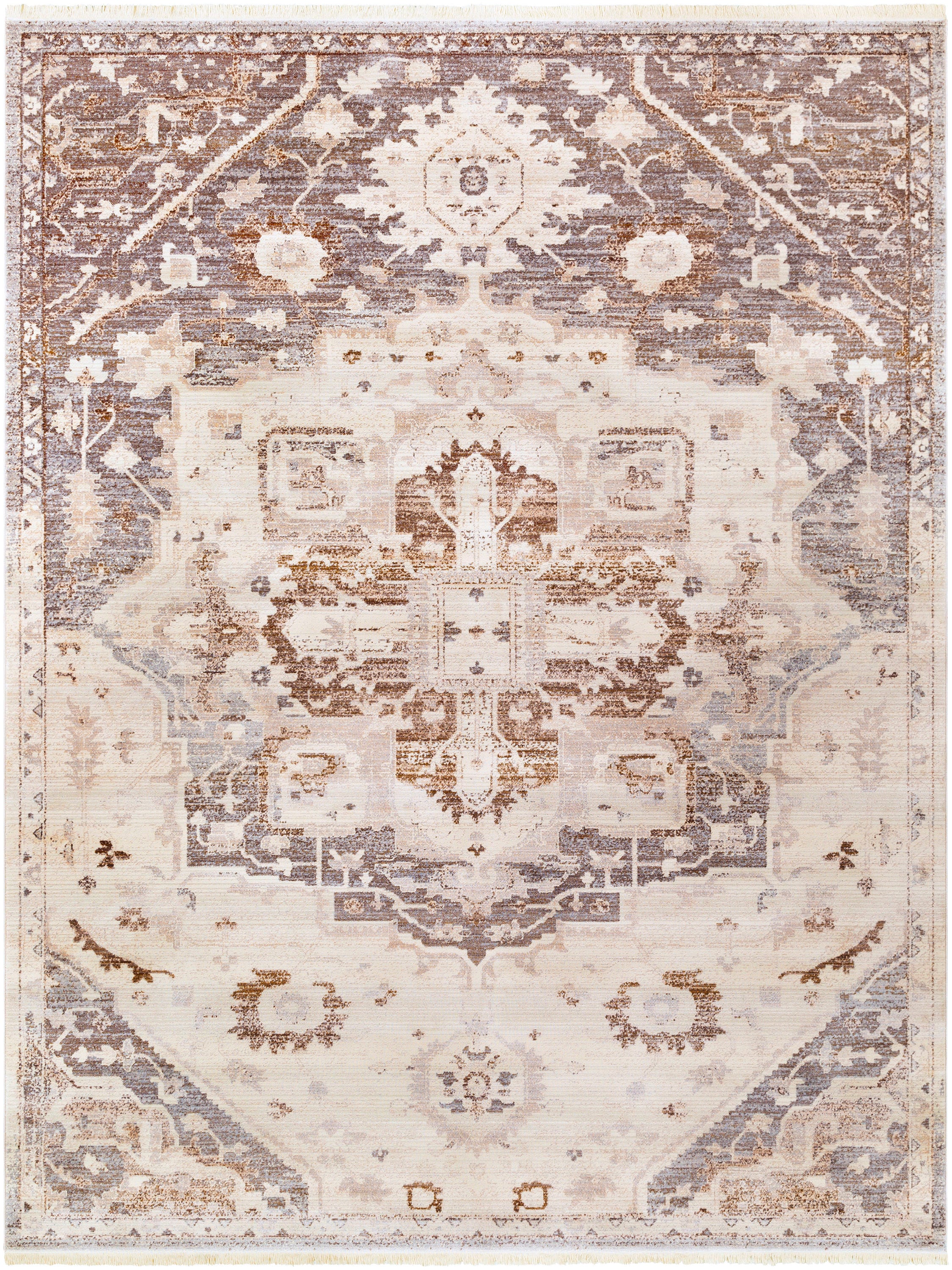 Livabliss EPC2316-710103 Ephesians 8 X 10 (ft) Brown Indoor Medallion Oriental Area Rug