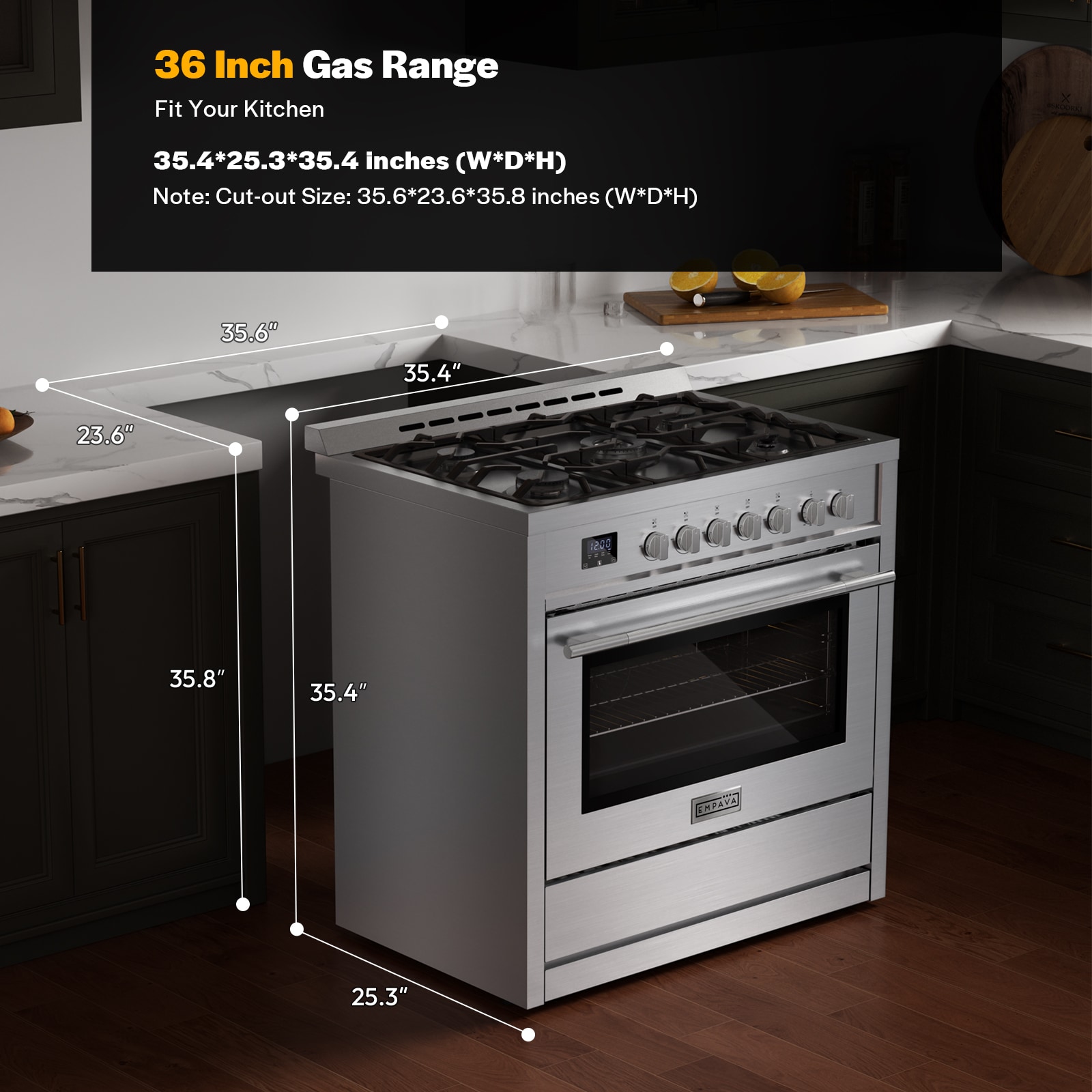 Empava EMP-36GR12 Freestanding-Gas-Ranges - View #4