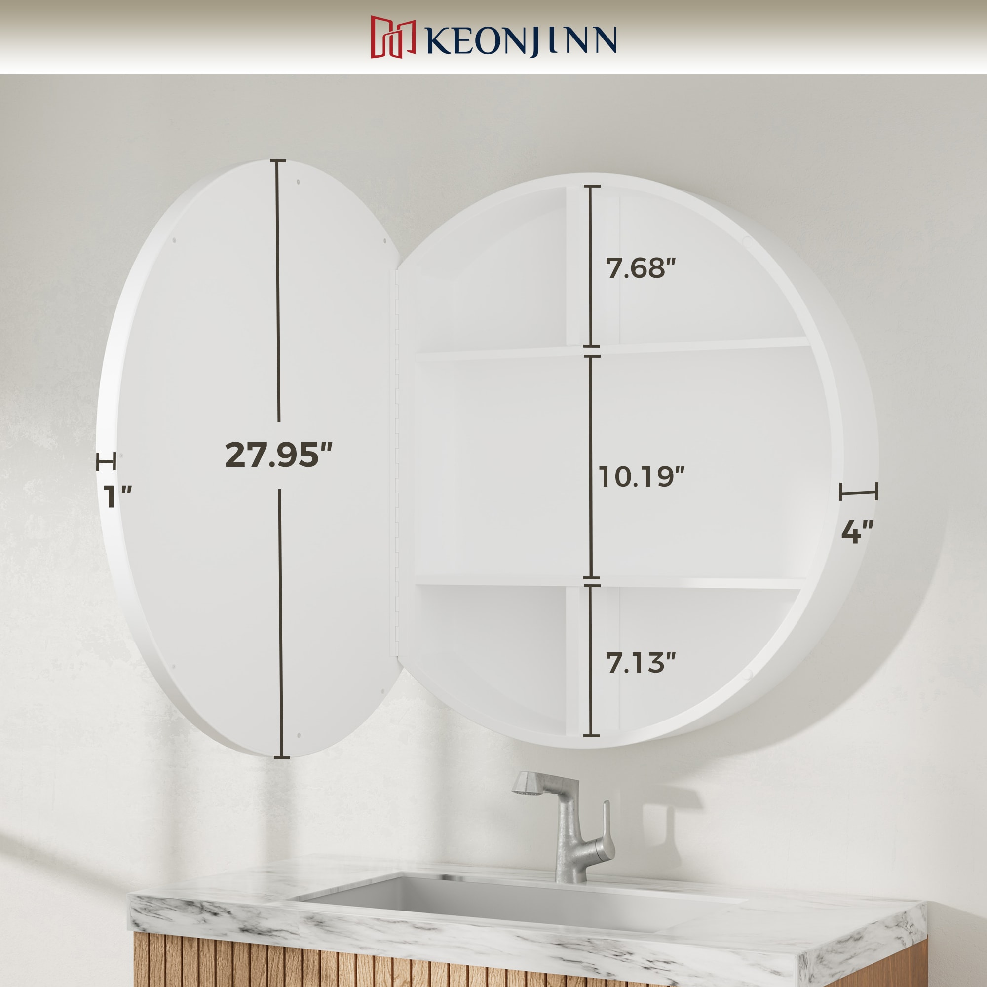 Keonjinn LW-JSKJG-R71SI Bathroom-Medicine-Cabinets - View #5