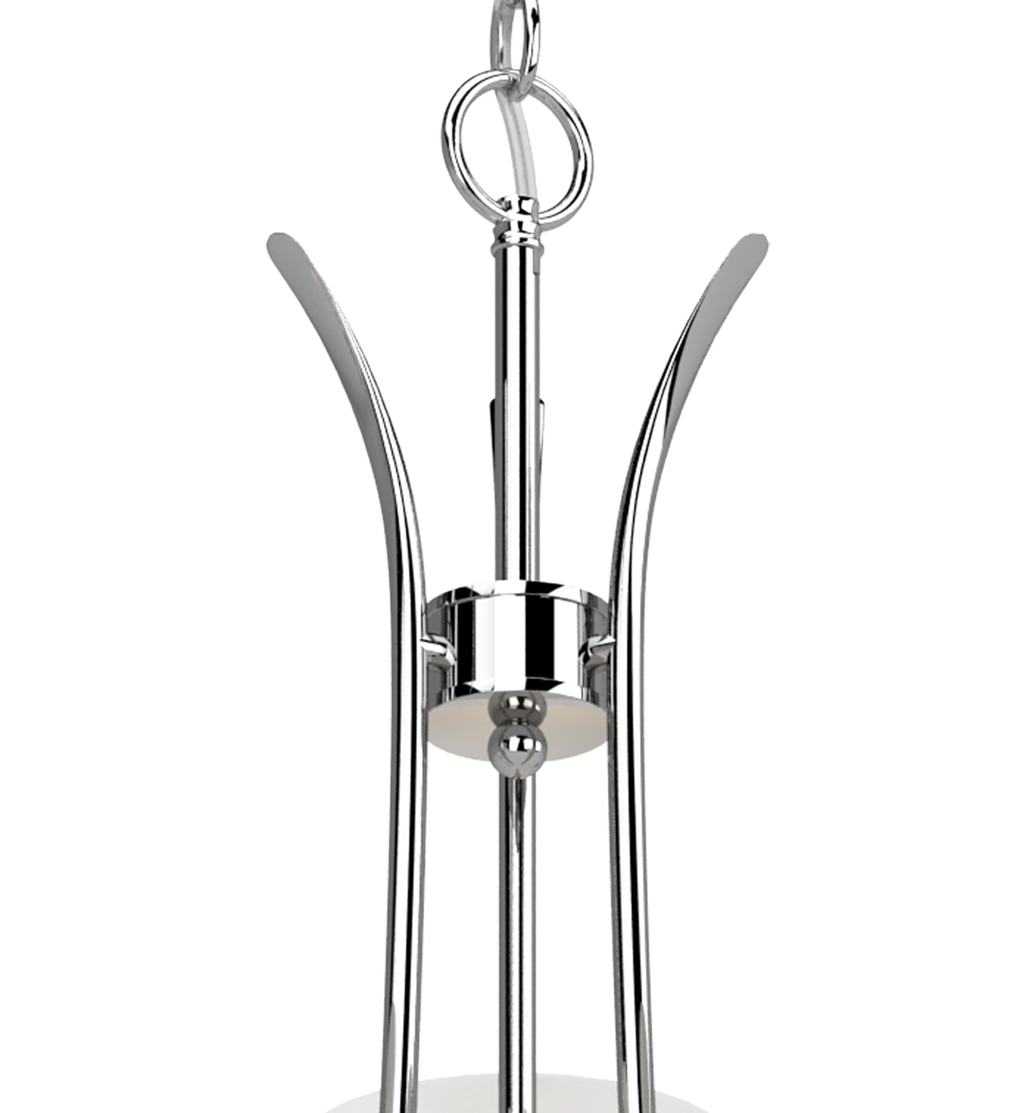 Mini Transitional Polished Nickel 18" Chandelier with Frosted Glass