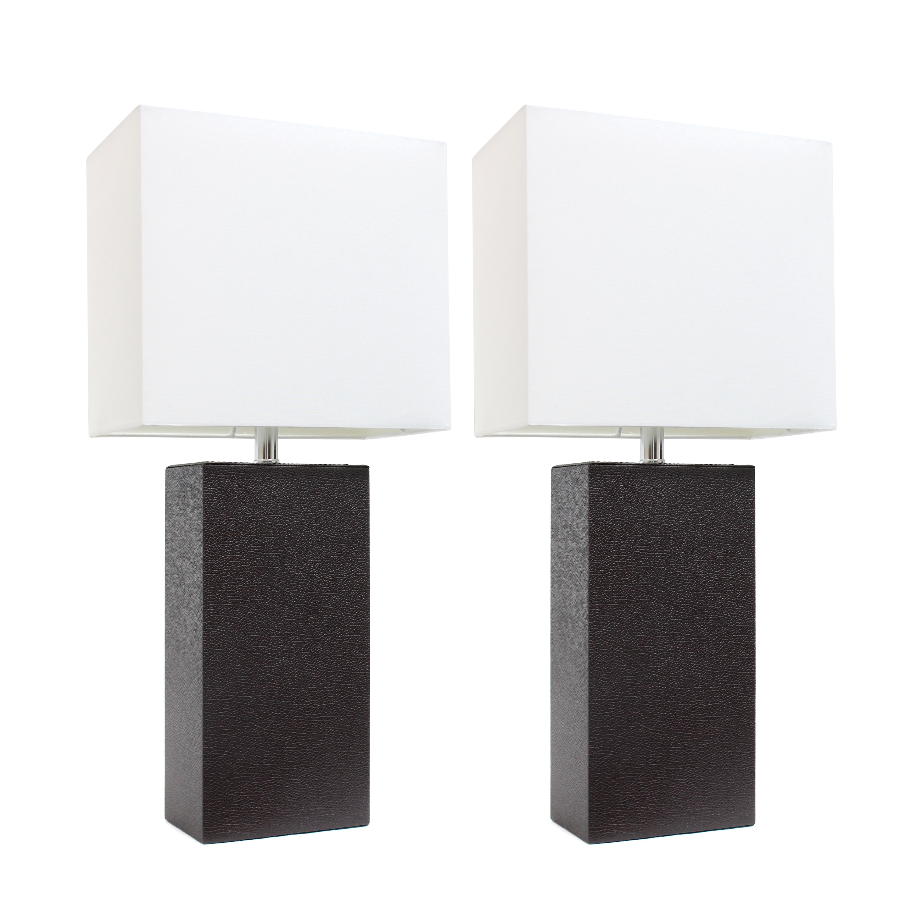 Lalia Home Lexington 21 In Espresso Brown White Shade Led On Off Switch