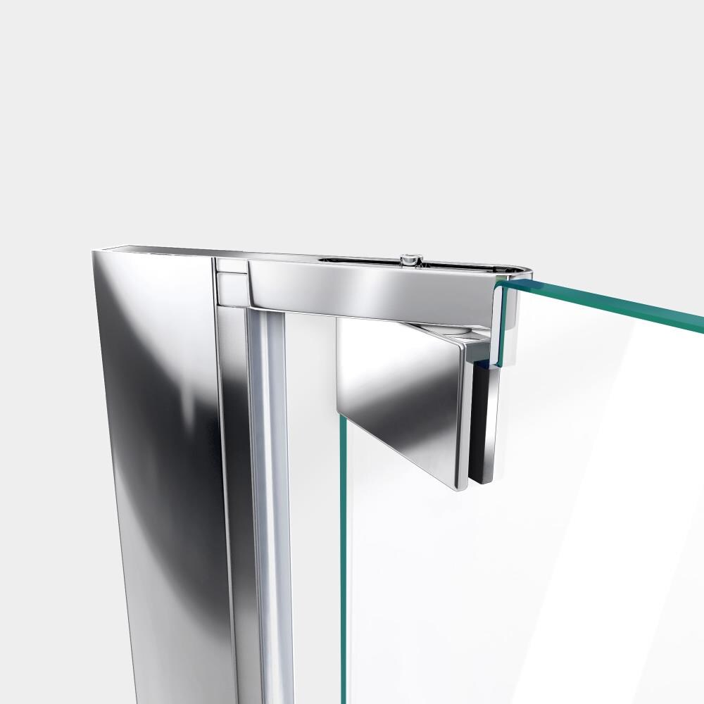 Elegance 51" Frameless Clear Glass Pivot Shower Door in Oil Rubbed Bronze