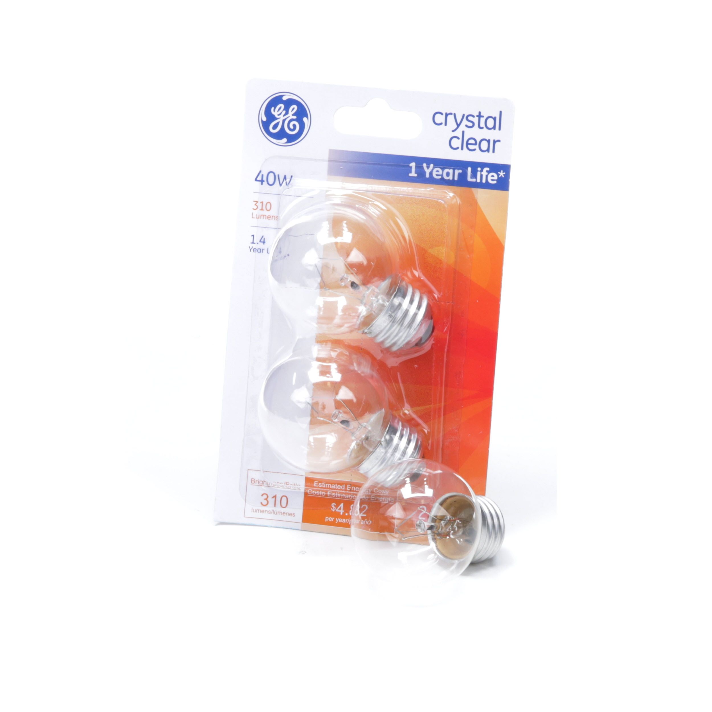 310-Lumen G16.5 Light Bulb with Medium Base GE Crystal Clear 40-Watt 8 Bulbs 