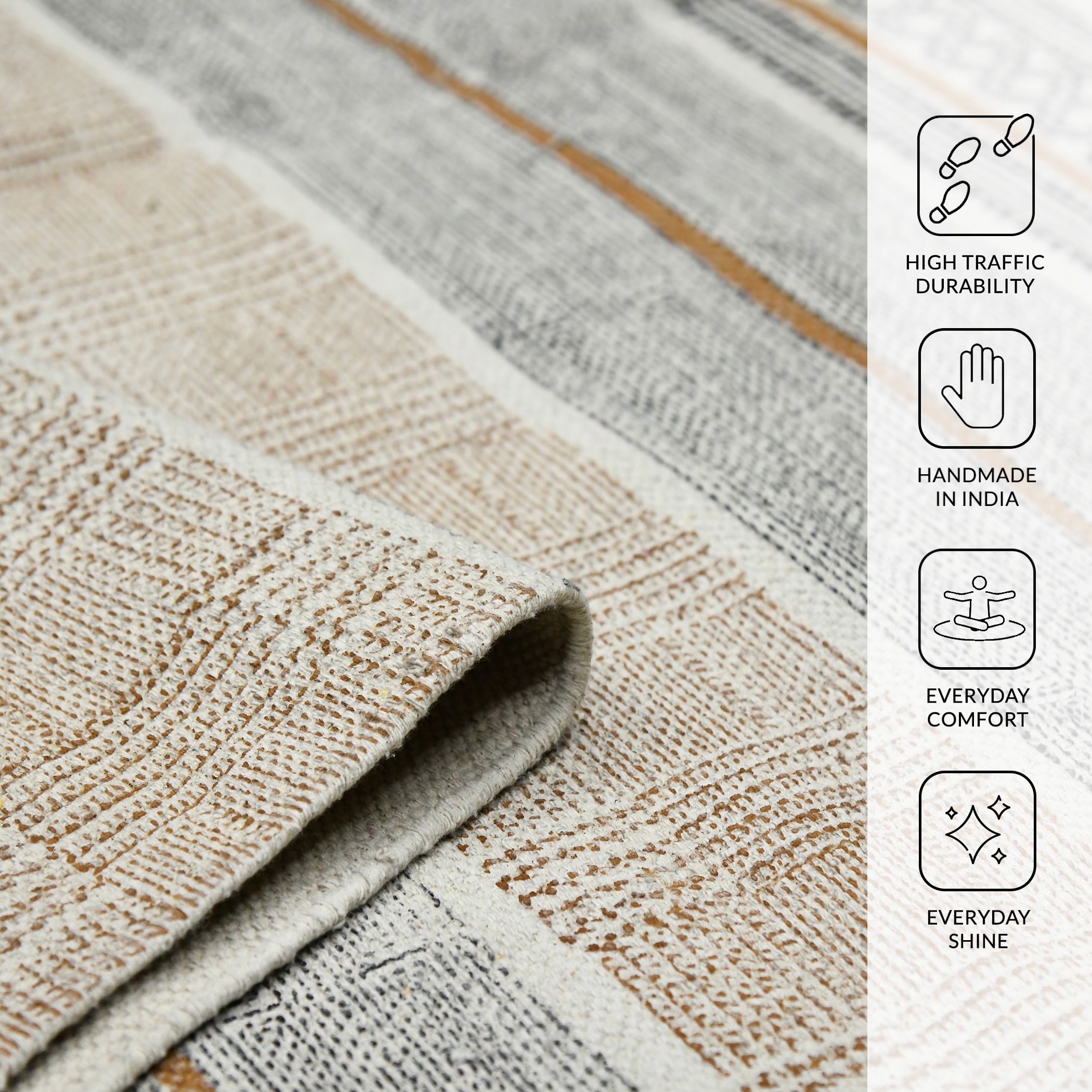 Handmade Geometric Cotton Rectangular Braided Area Rug 2' x 3'