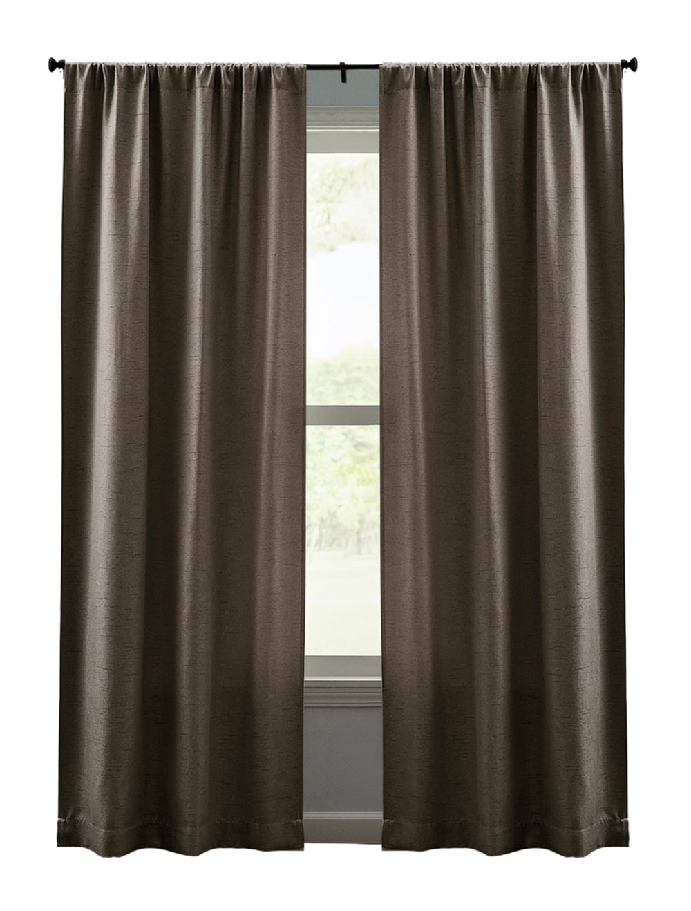 Style Selections 84-in Flint Gray Blackout Rod pocket Curtain panel pair