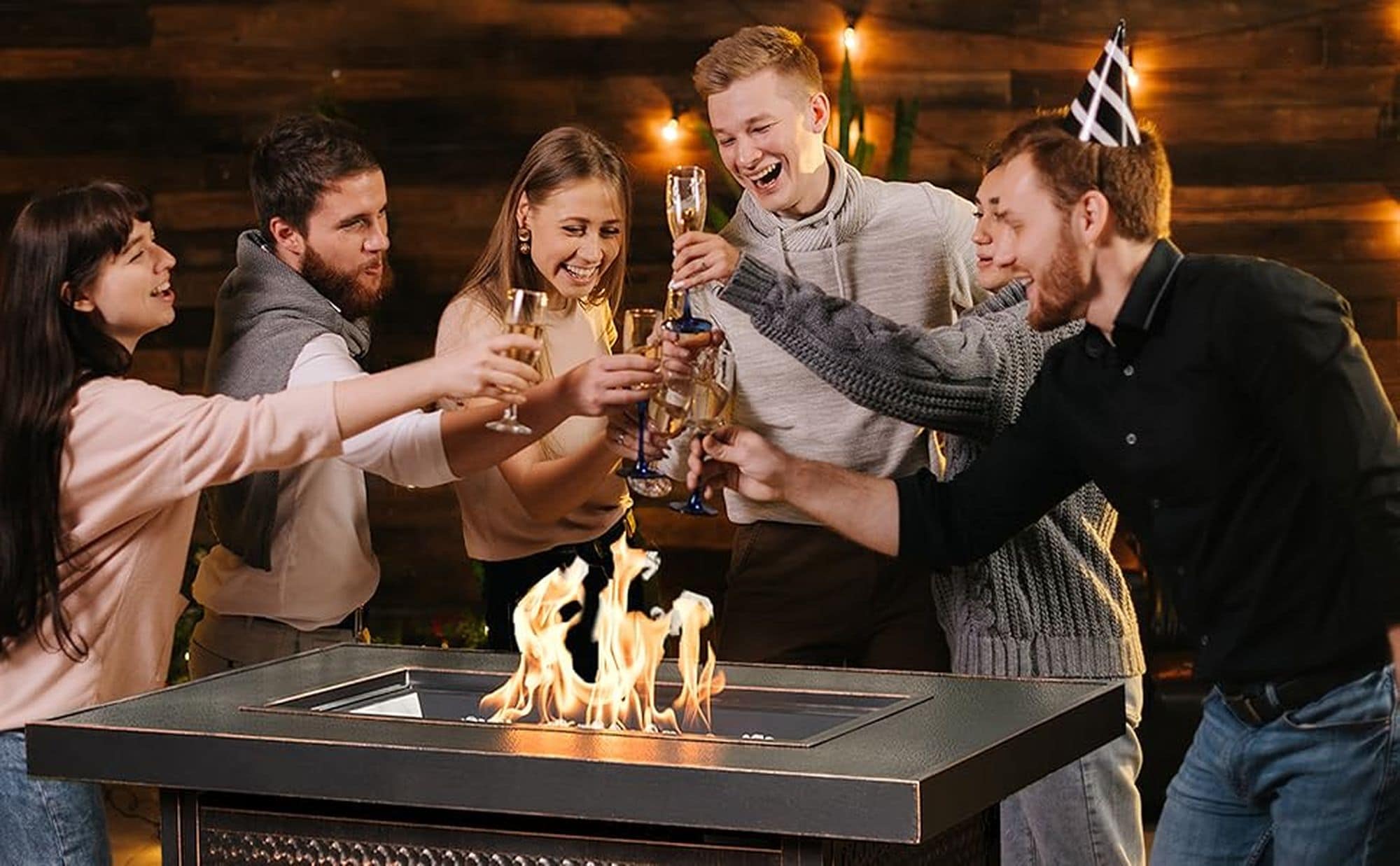 Weyland 50" Bronze Aluminum Gas Fire Pit Table