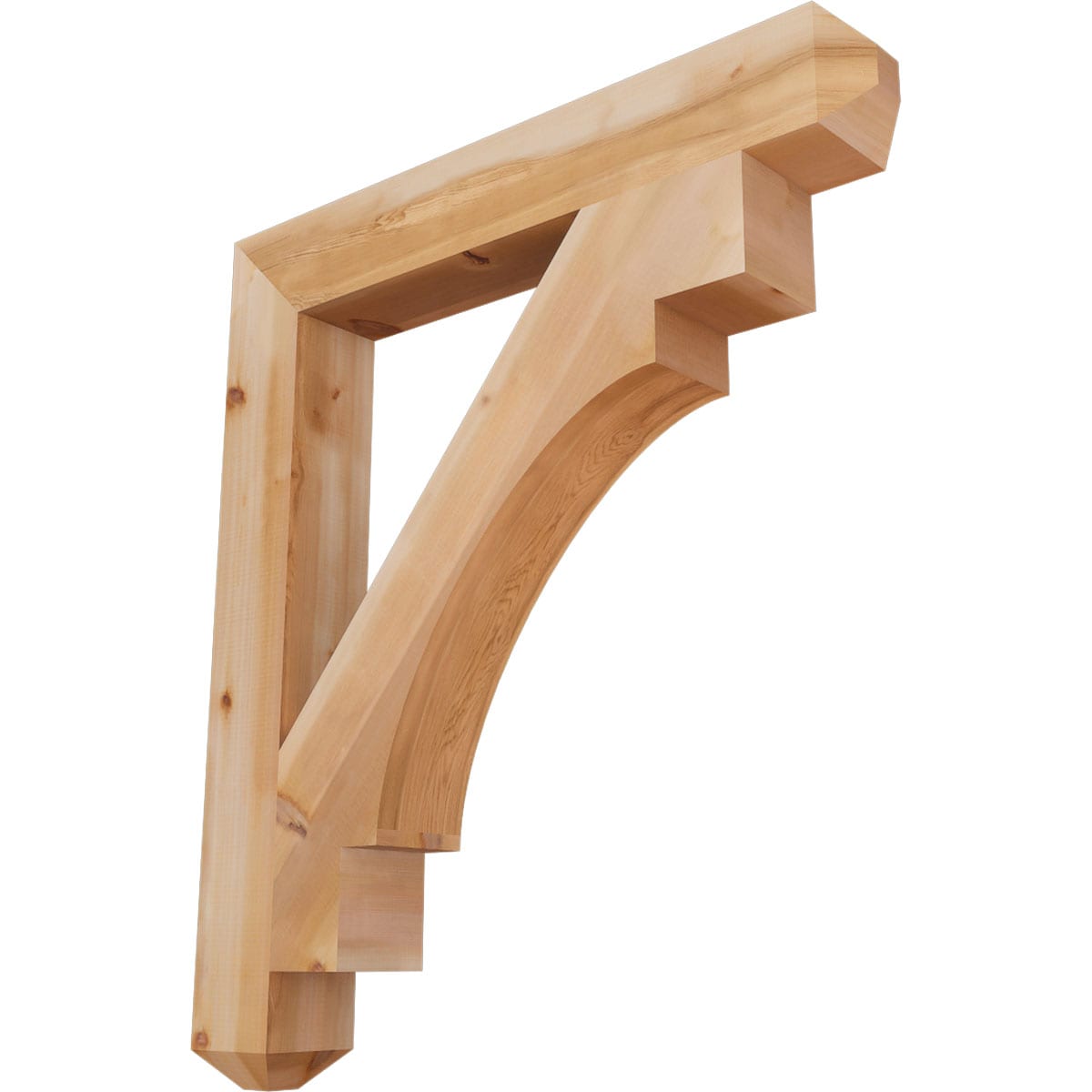 Ekena Millwork BKT06X42X48MRC04SWR Merced craftsman smooth 5-1/2-in x 42-in x 48-in Western red cedar Brown Wood Standard bracket