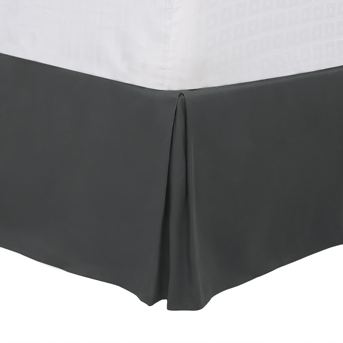 Unique Bargains Queen Size Pleated Bed Skirt Bed Frame and Box Spring Cover - 16 Inch Tailored Drop Dust Ruffle Bedskirt Wrinkle Free and Fade Resistance Easy to Stall - Dark Gray