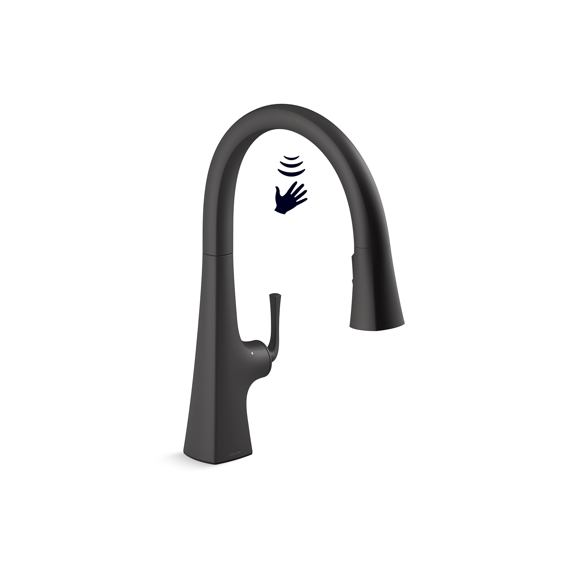 KOHLER Graze Single-Handle Touchless Pull Down Sprayer Kitchen Faucet in Matte Black