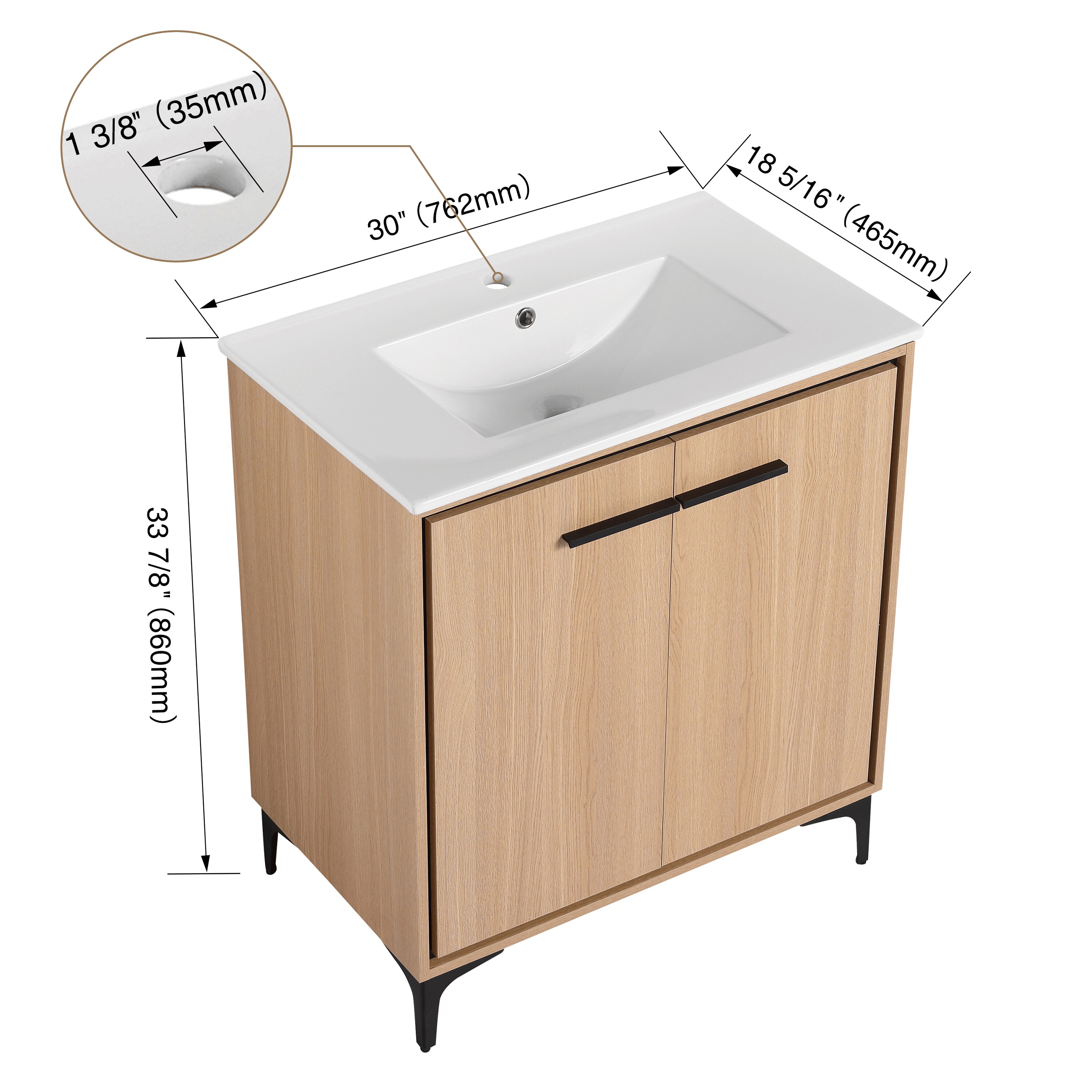 WELLFOR GLEM-S00024 Bath-Vanity-Combo - View #3