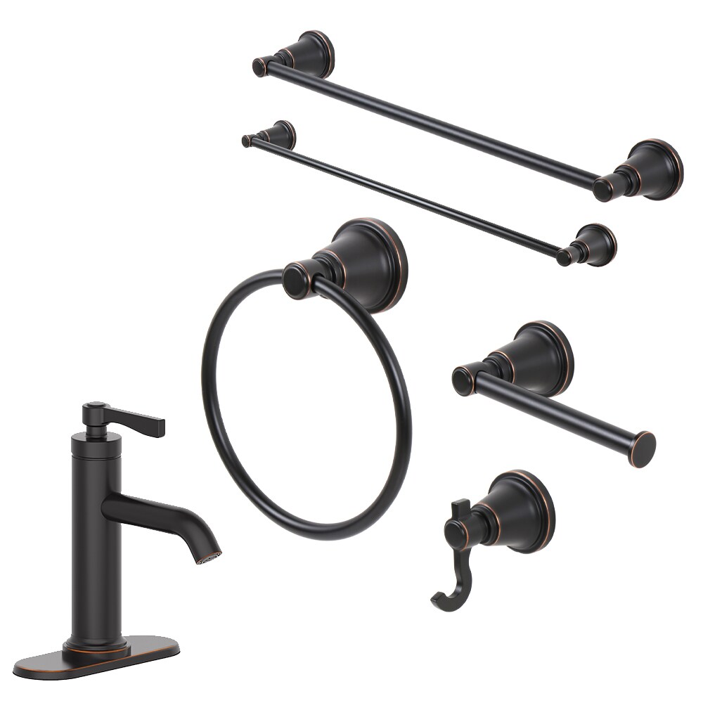 Shop allen + roth Townley Oil Rubbed Bronze 1-handle Sink Faucet and ...