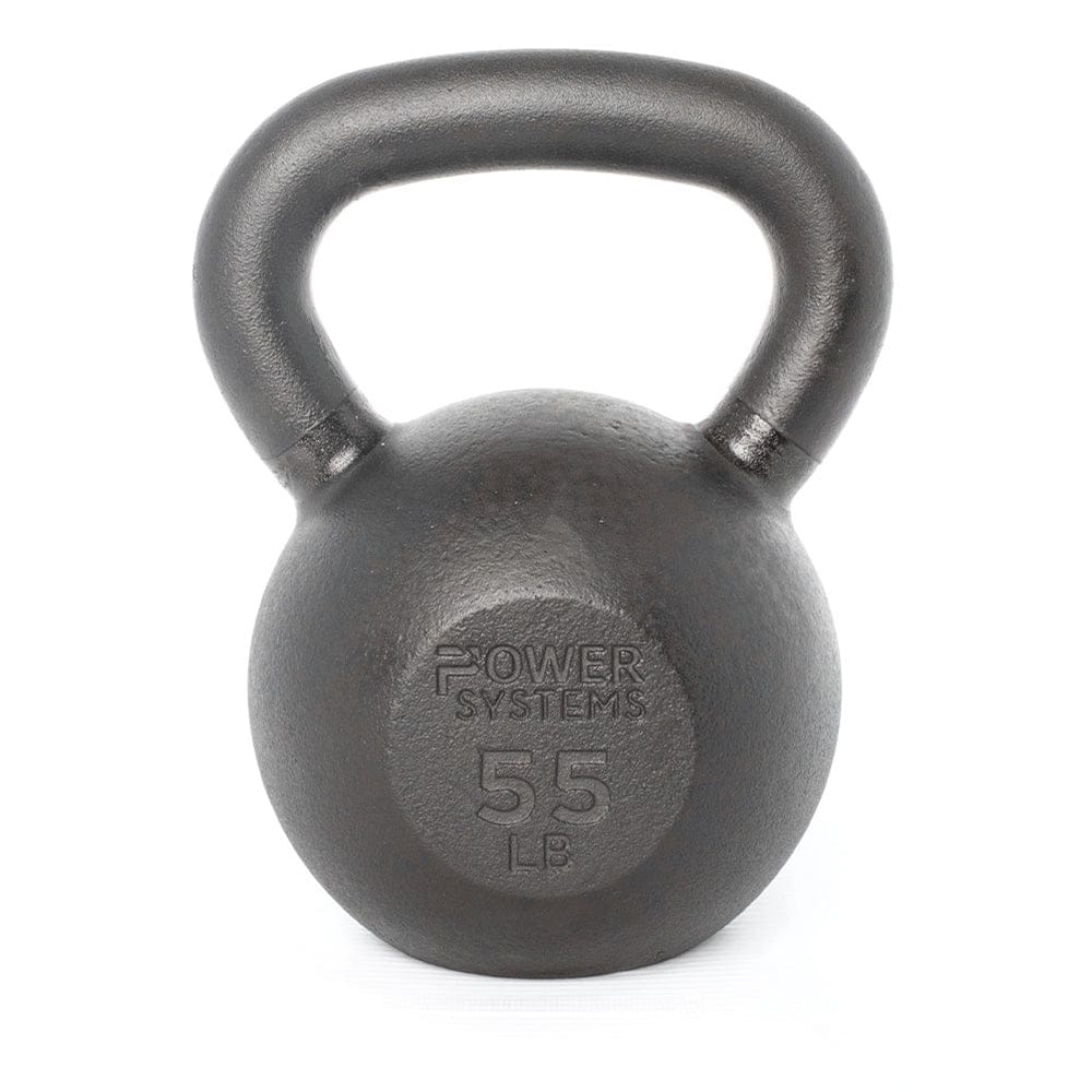Power Systems Cast Iron Kettlebell 55 lb Strength Training Kettlebells for Home Gym Workouts
