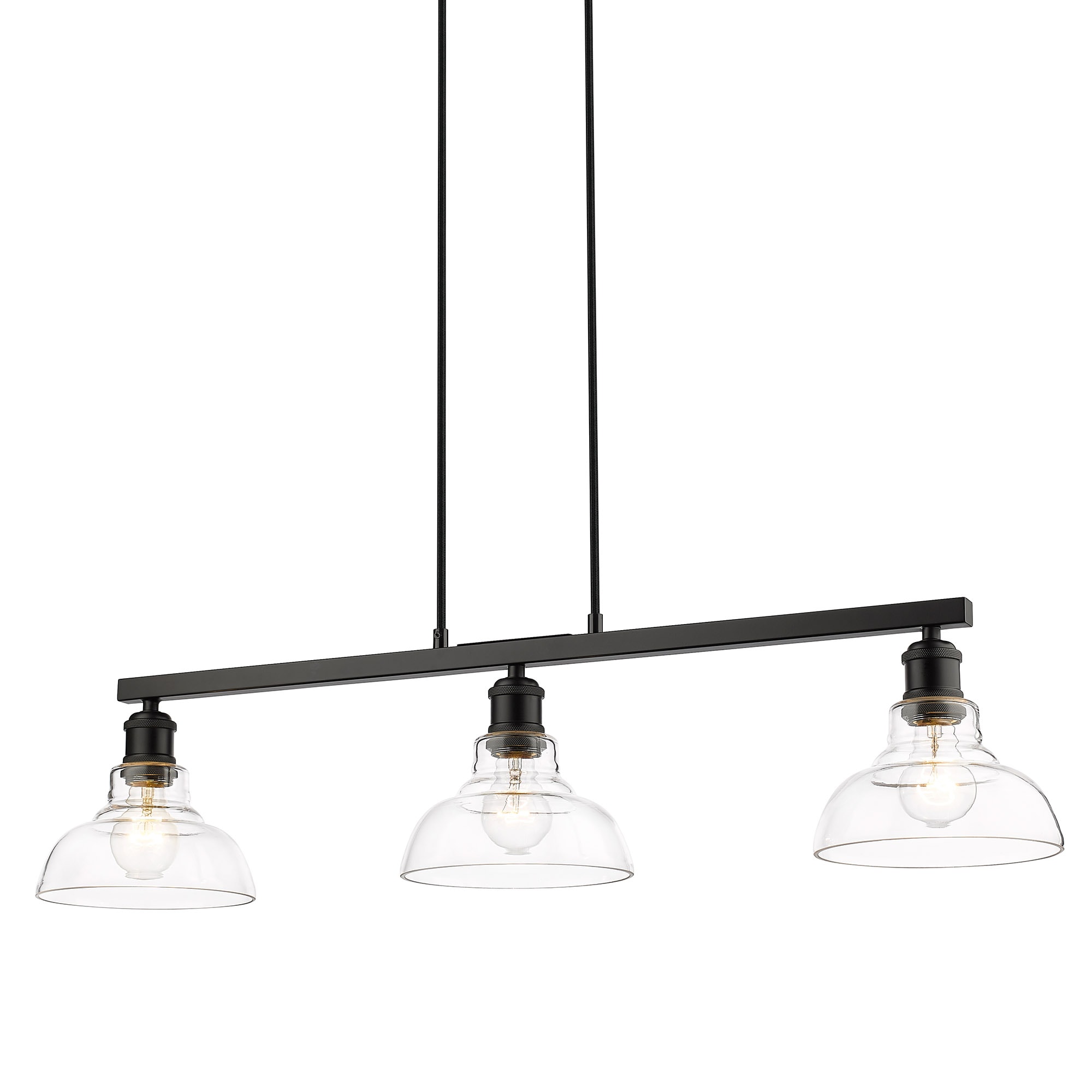 Golden Lighting 0305-3SF BLK-CLR flushmounts - View #2