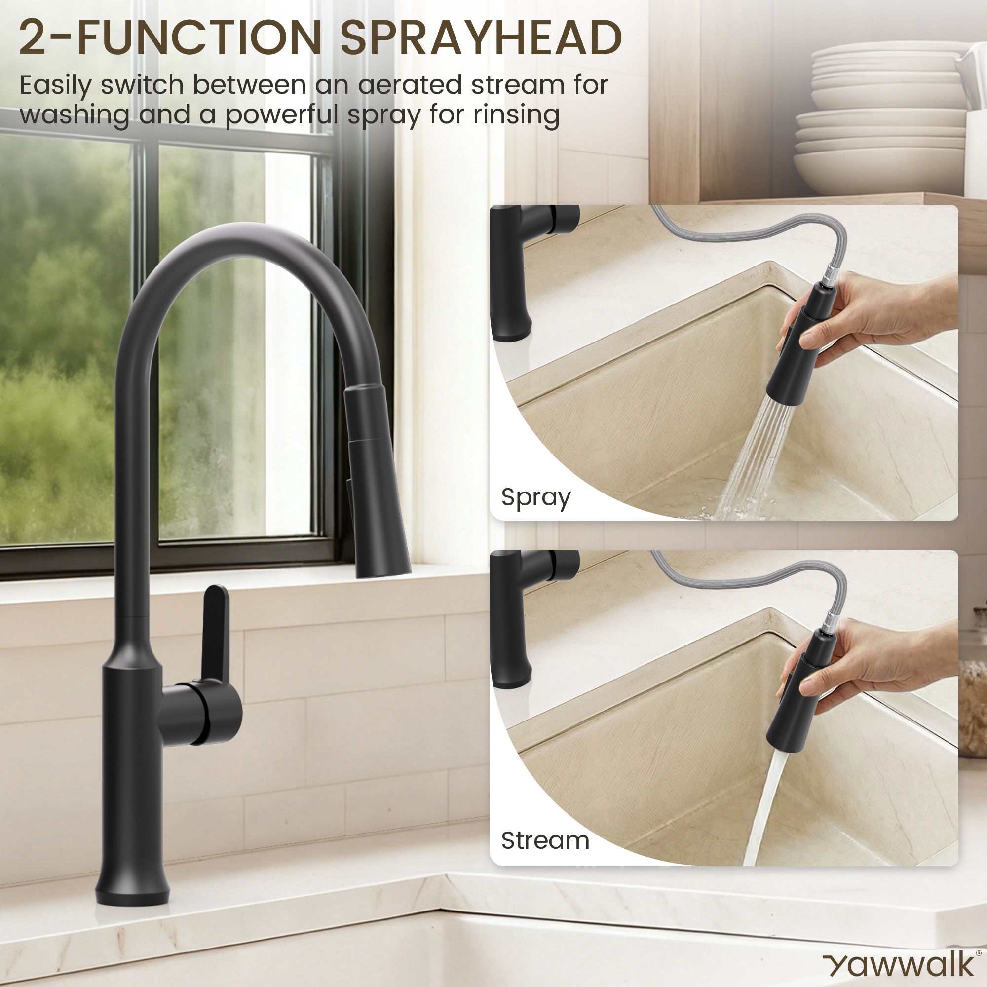 YAWWALK Y11W74-MB Kitchen-Faucets - View #4