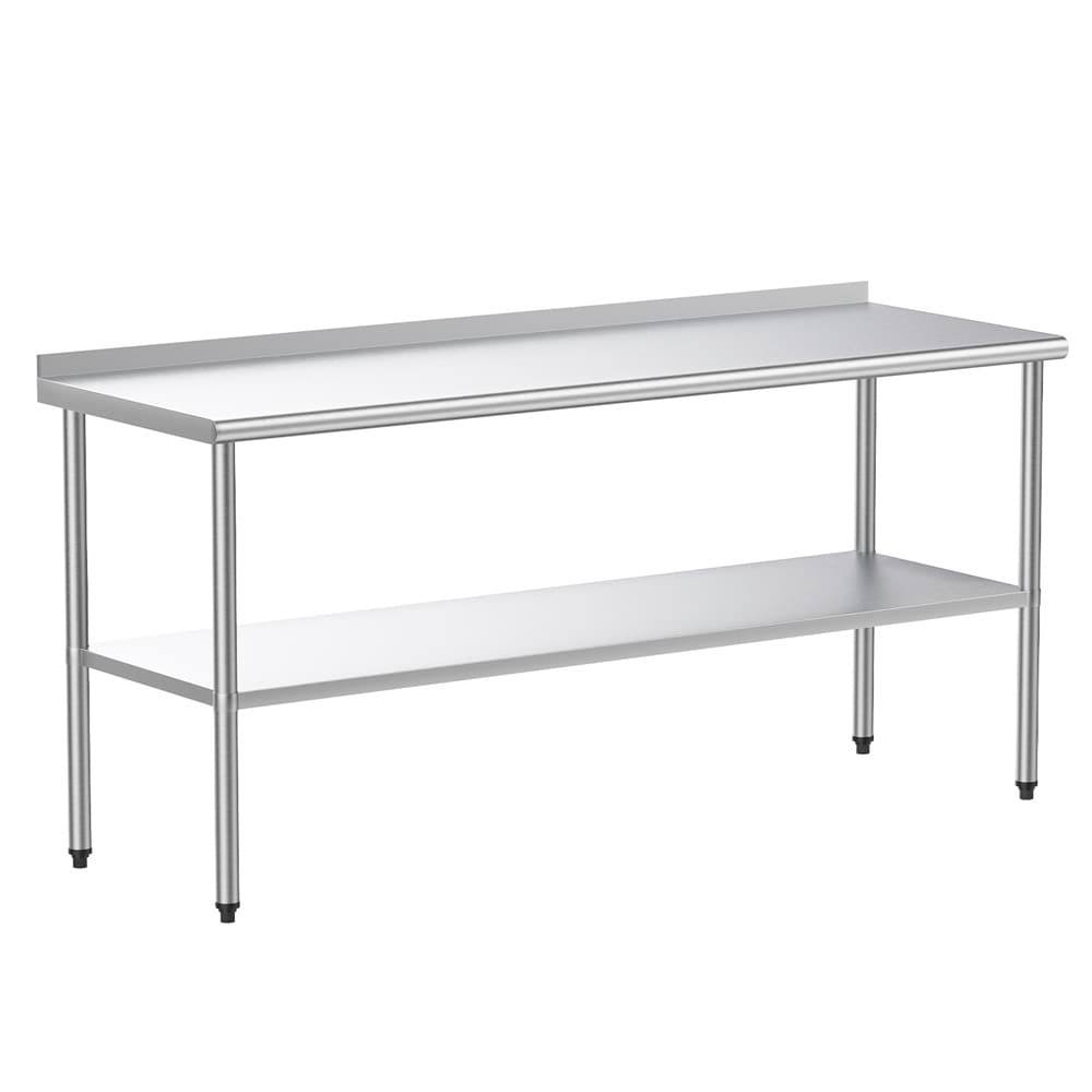 Outopee LO1G47000328 Stainless steel Steel Base with Stainless steel Metal Top Prep Table ( 24-in x 72-in x 36-in )