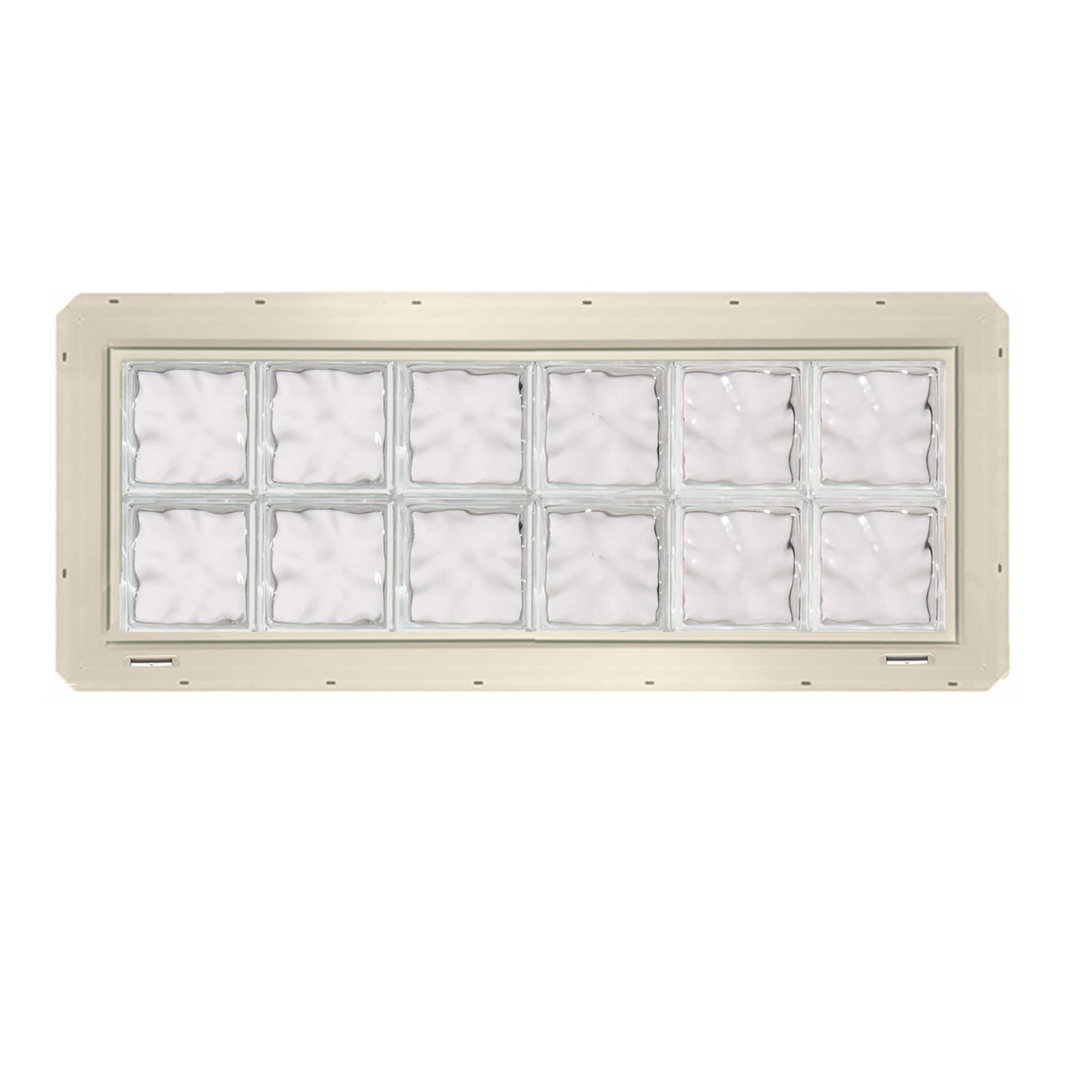 CrystaLok CL4816SDCAL Wavy Glass 46-3/4-in x 16-3/4-in Vinyl New construction Glass Block Window