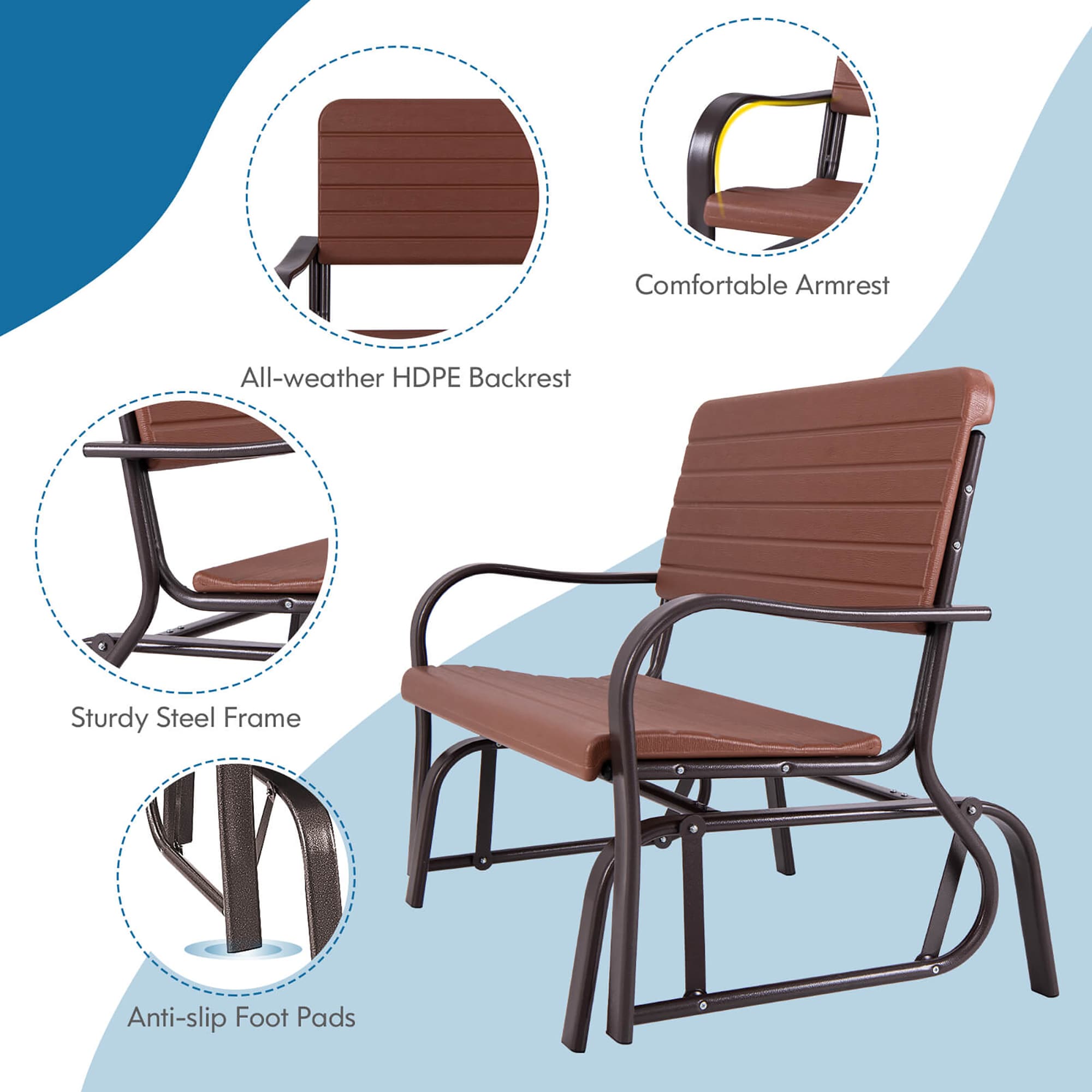 Costway HCST01842 Swing-Gliders - View #3