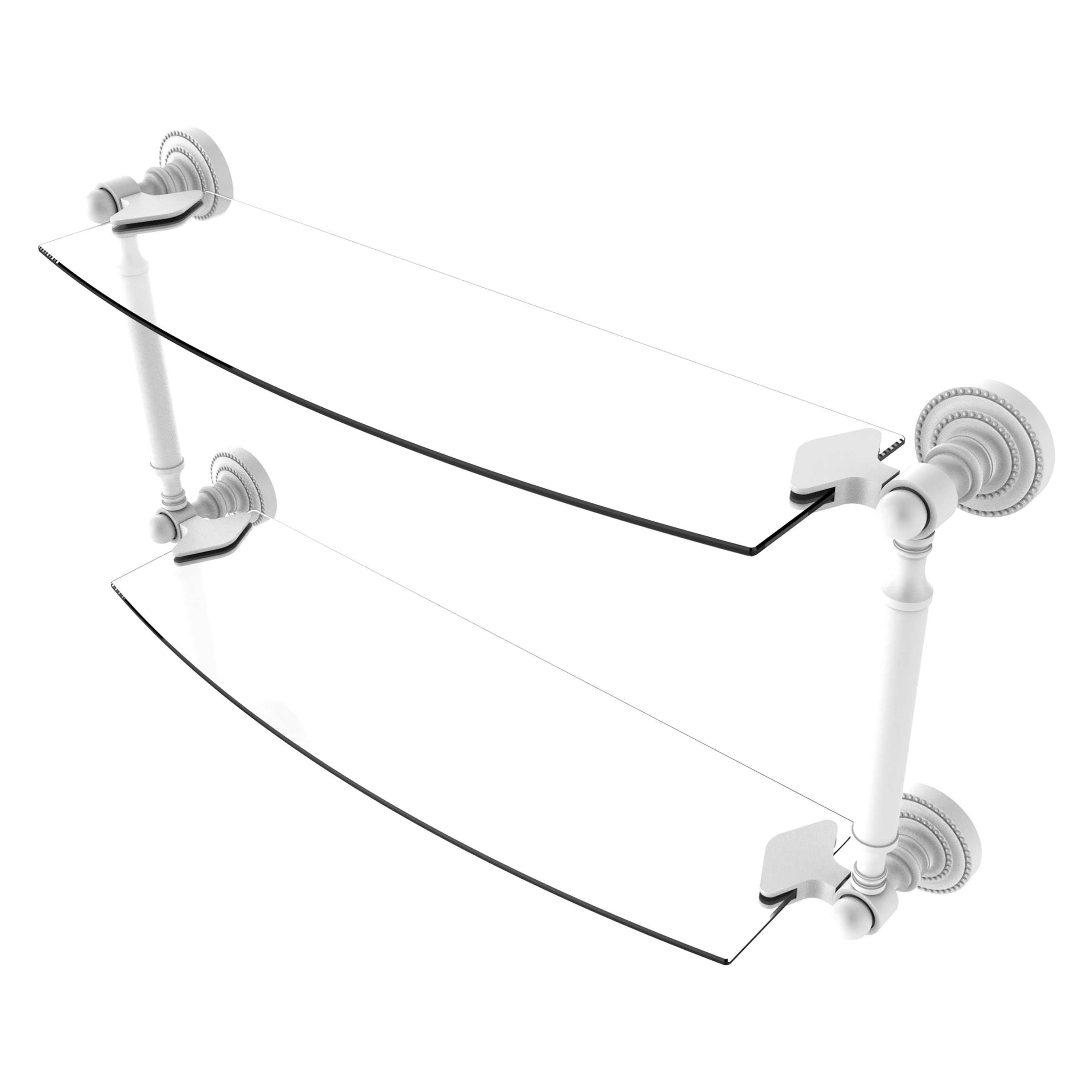 Allied Brass DT-34/18-WHM Dottingham Matte White 2 -Tier Wall mount Bathroom Shelf ( 18-in x 7-in x 5-in )