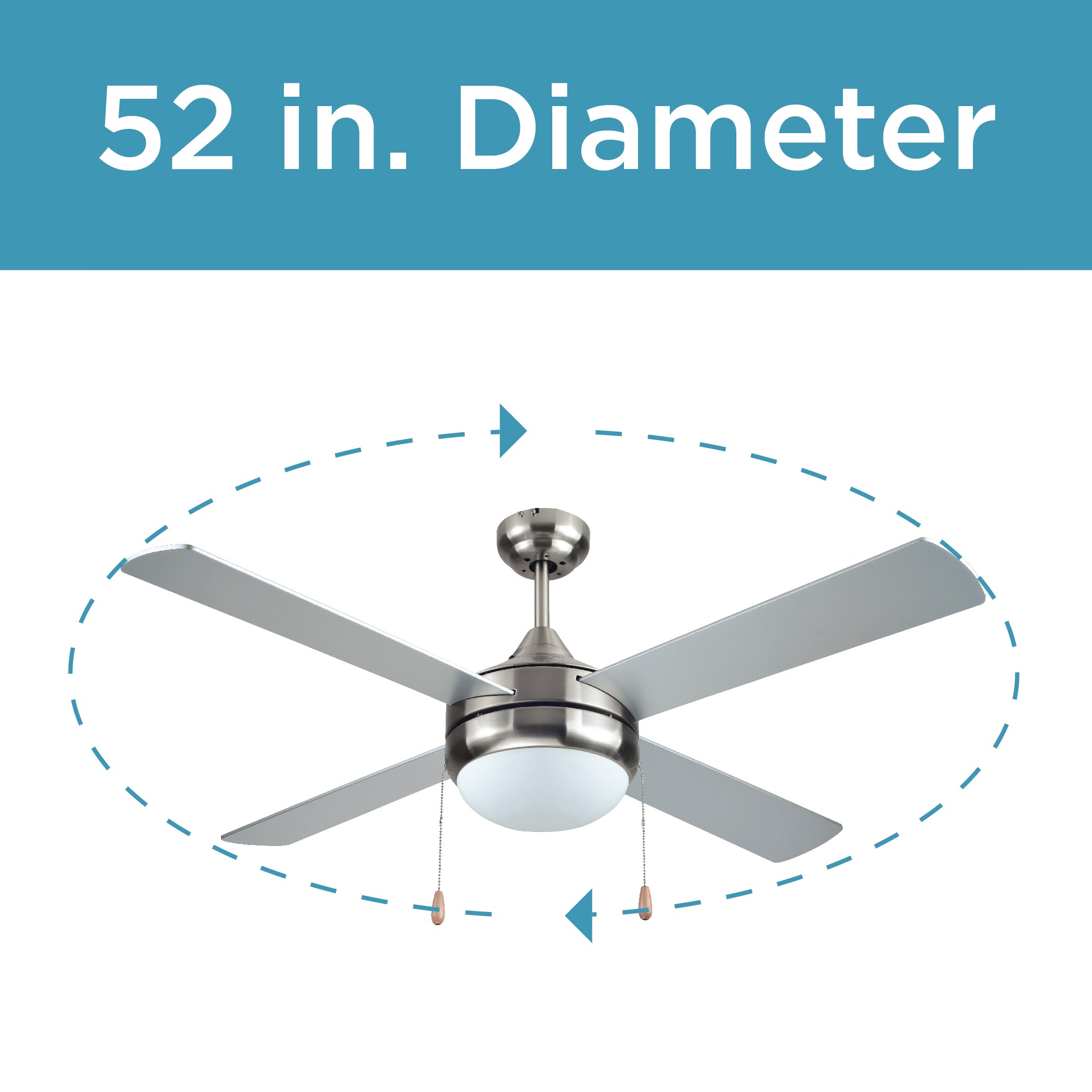 Black + Decker 52 3-Blade Ceiling Fan with Light Kit and Remote -  Mahogany/Natural Wood