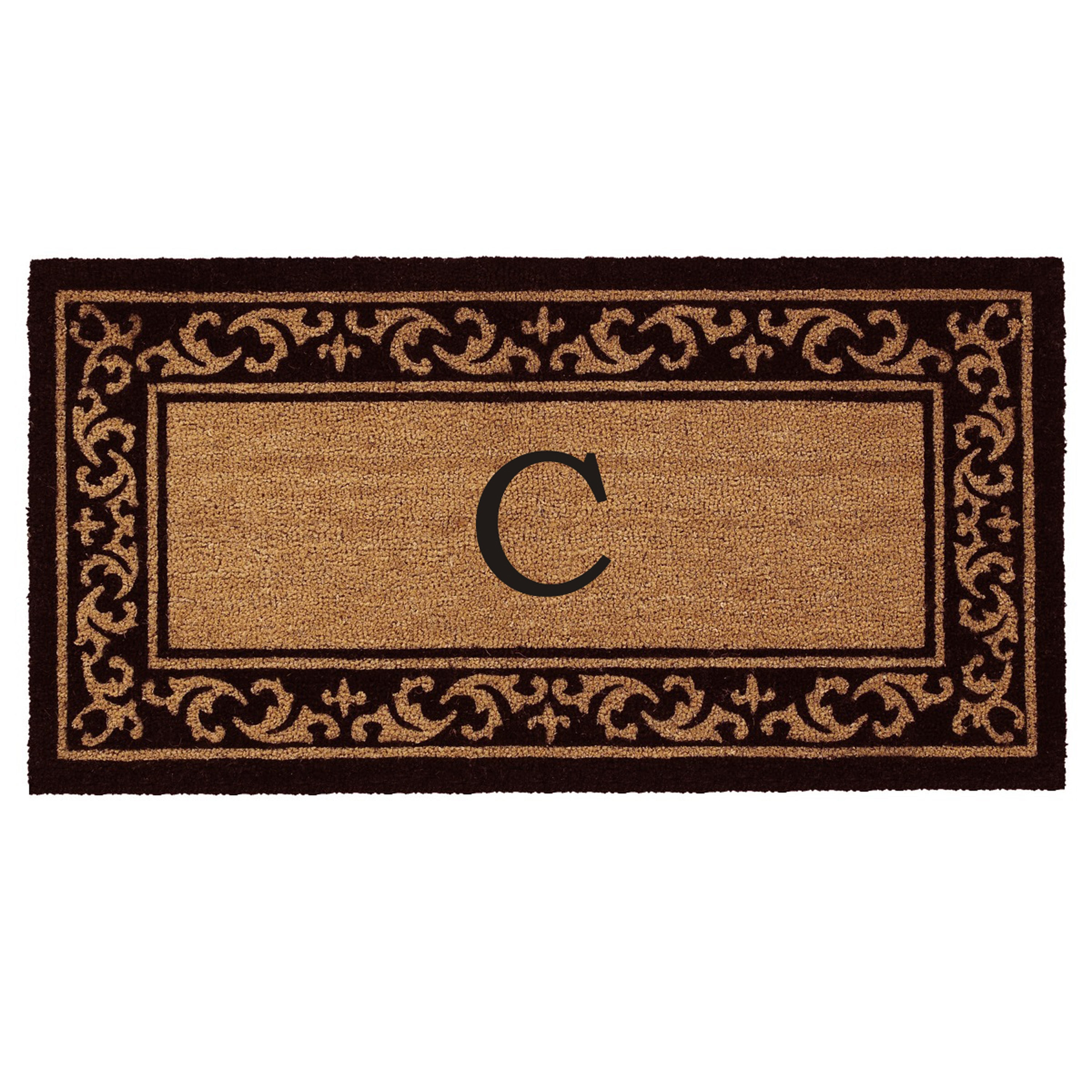 Callowaymills 120062448C 24-in x 48-in Natural/Black Coir/Vinyl Non-Slip Grip Indoor or outdoor Decorative Door Mat